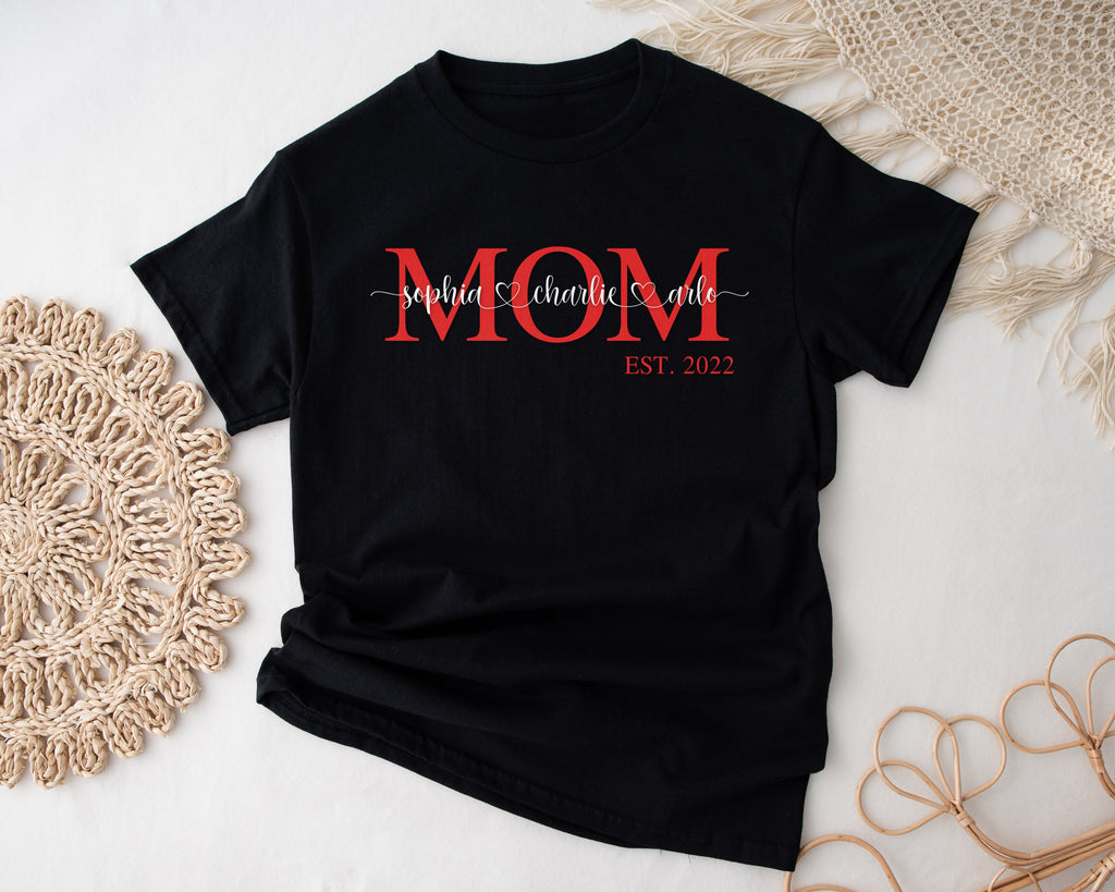 Personalised Mum or Mama Monogram T-Shirt