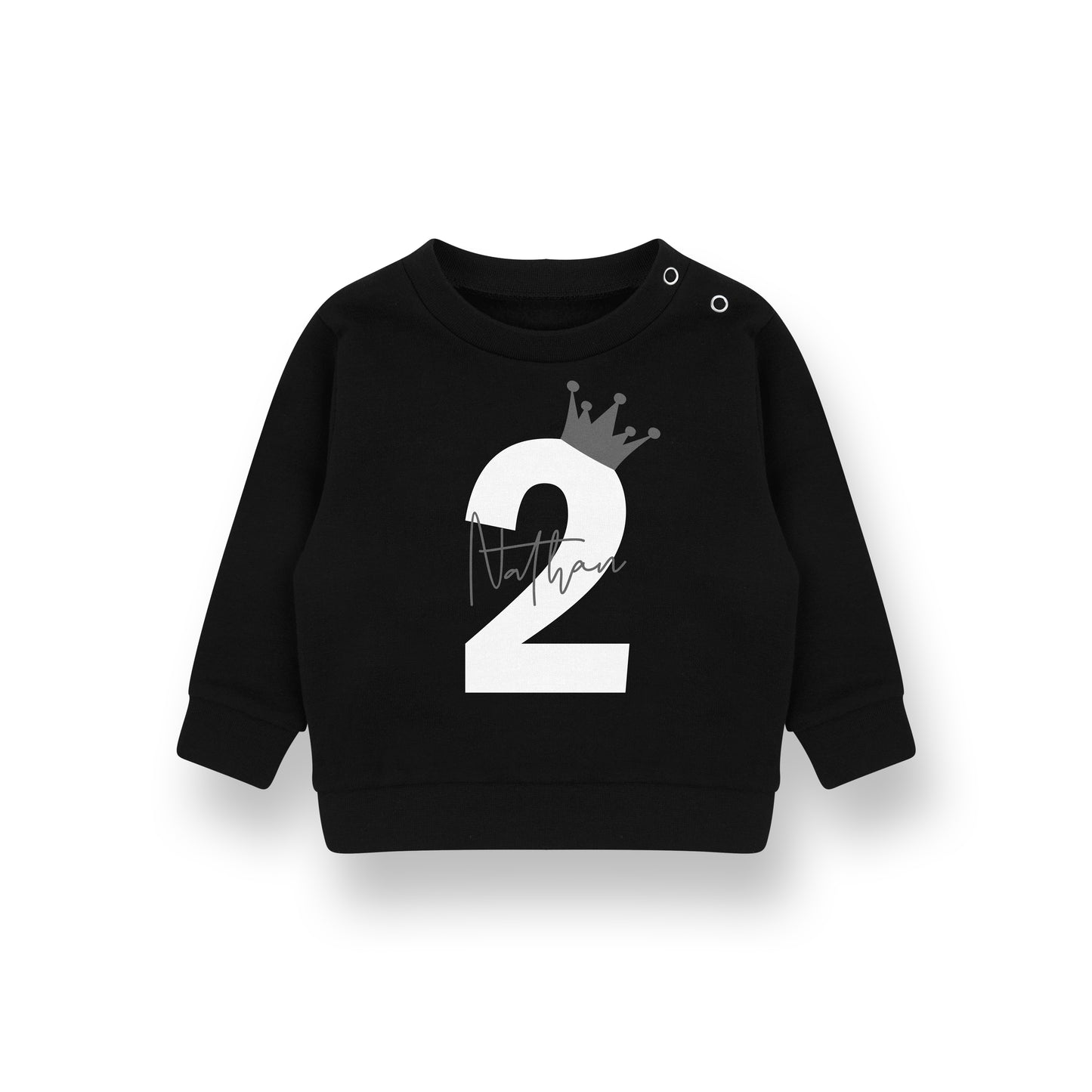 Personalised Birthday Name & Age Kids Sweatshirt – Custom Jumper for Baby, Toddler & Child