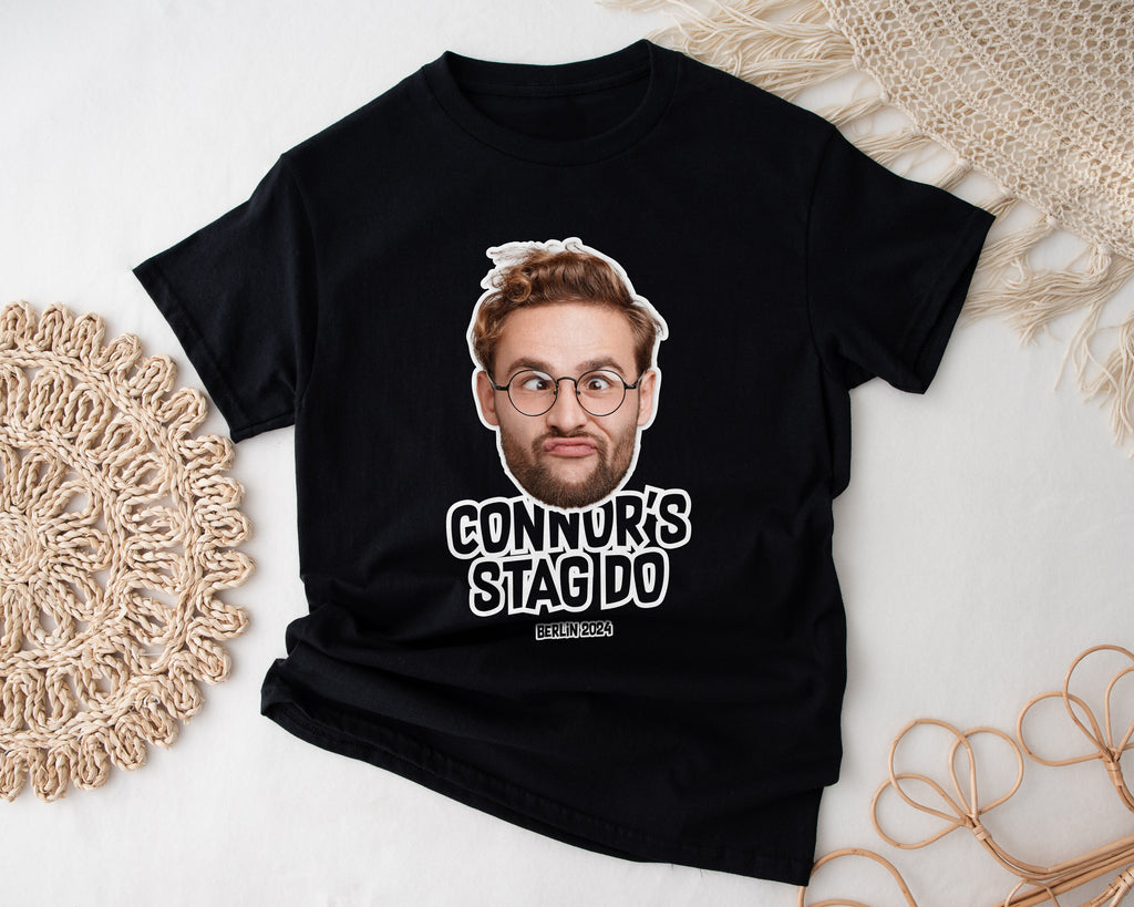 Personalised Stag Do T-Shirt with Groom’s Face | Custom Funny Stag Party Shirt