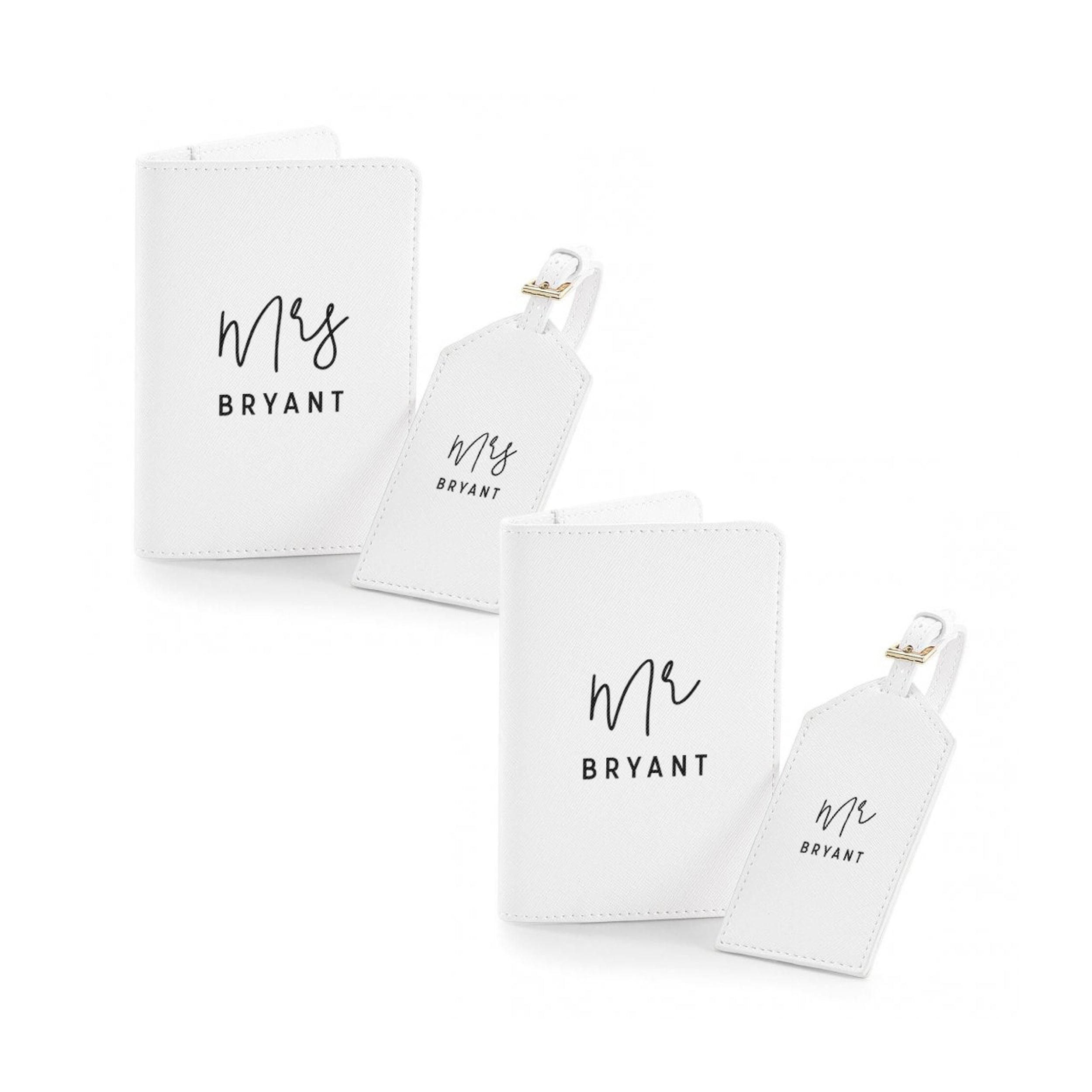 Mr & Mrs Passport Covers and Luggage Tags – His and Hers Travel Set | Honeymoon or Wedding Gift for Couples