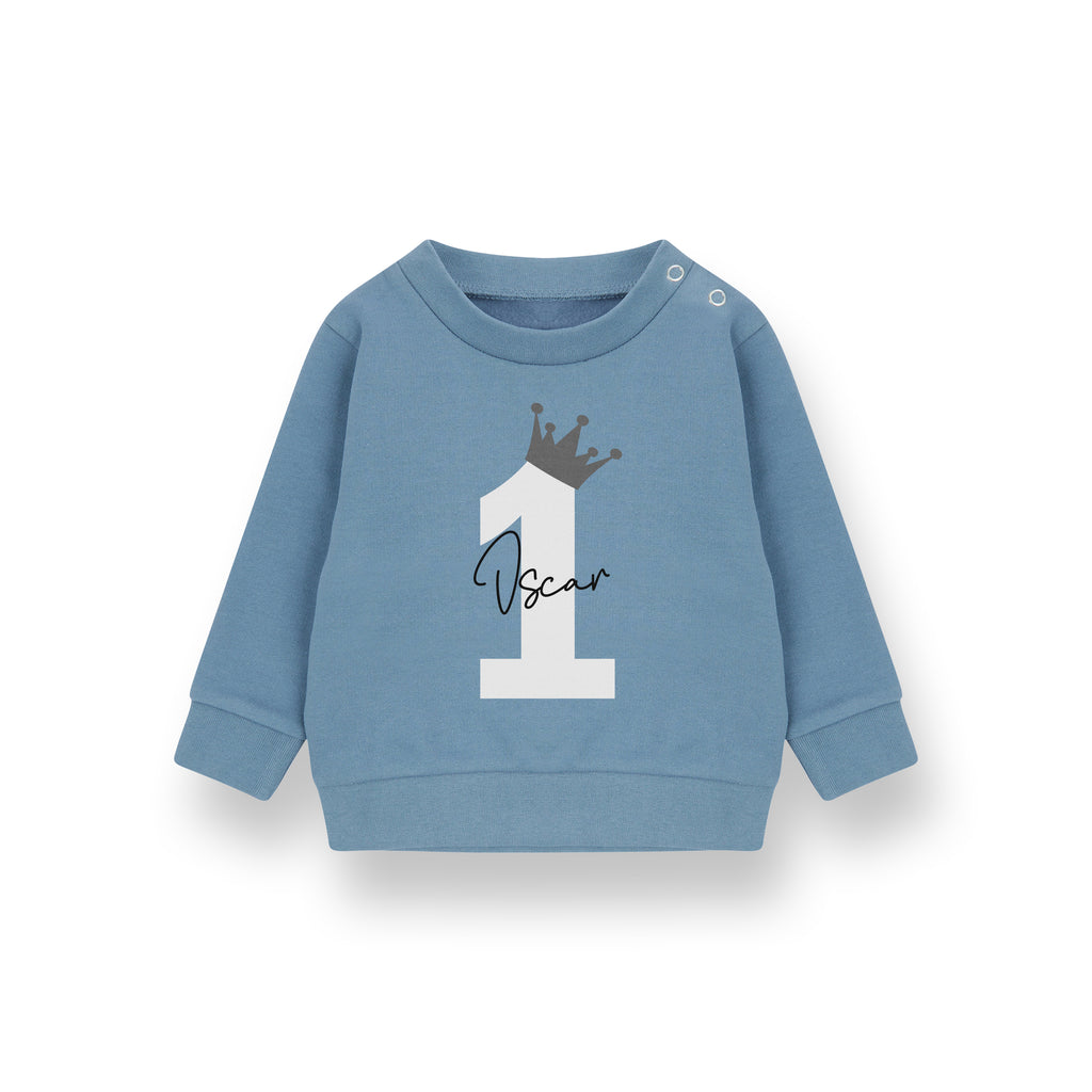 Personalised Birthday Name & Age Kids Sweatshirt – Custom Jumper for Baby, Toddler & Child