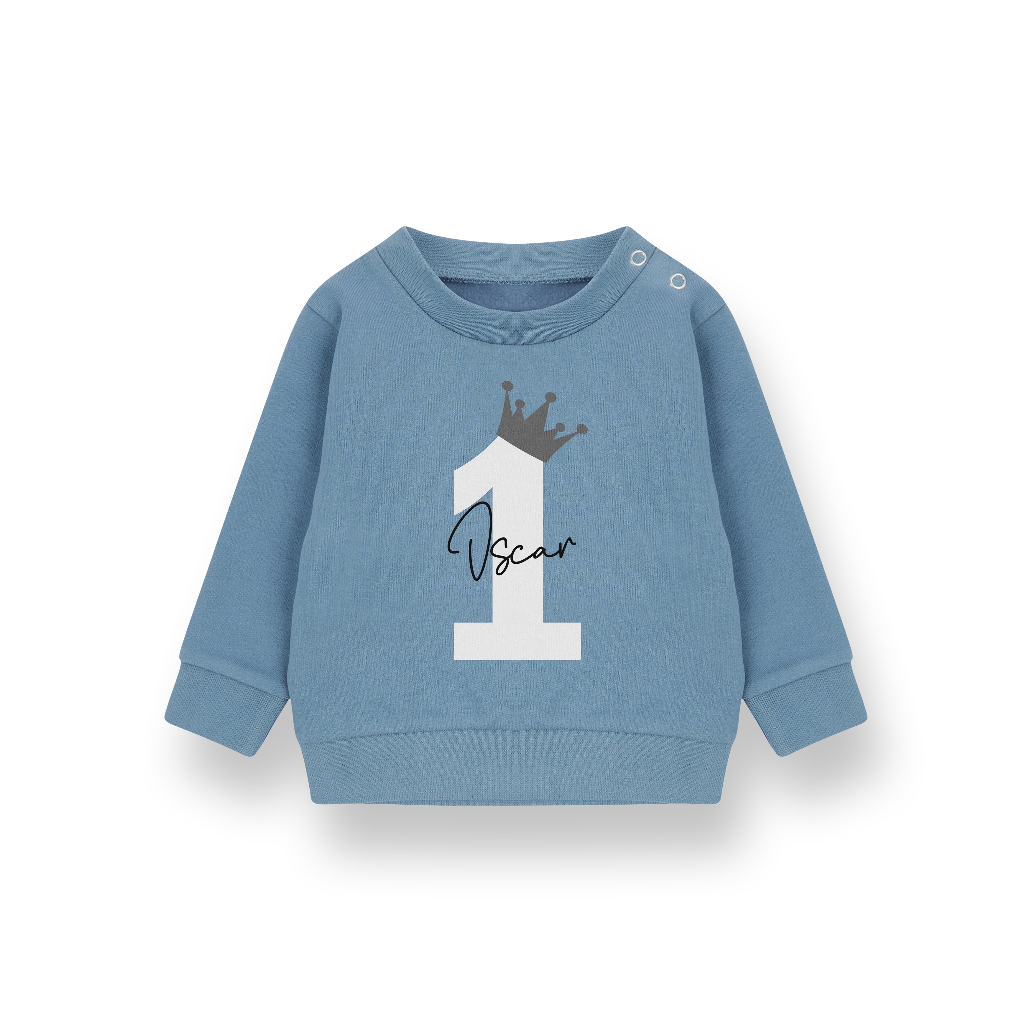 Personalised Birthday Name & Age Kids Sweatshirt – Custom Jumper for Baby, Toddler & Child