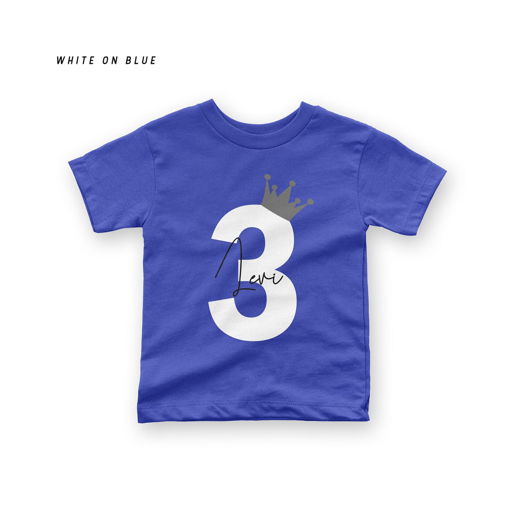 Personalised Birthday Name & Age Kids T-Shirt – Custom Tee for Baby, Toddler & Child