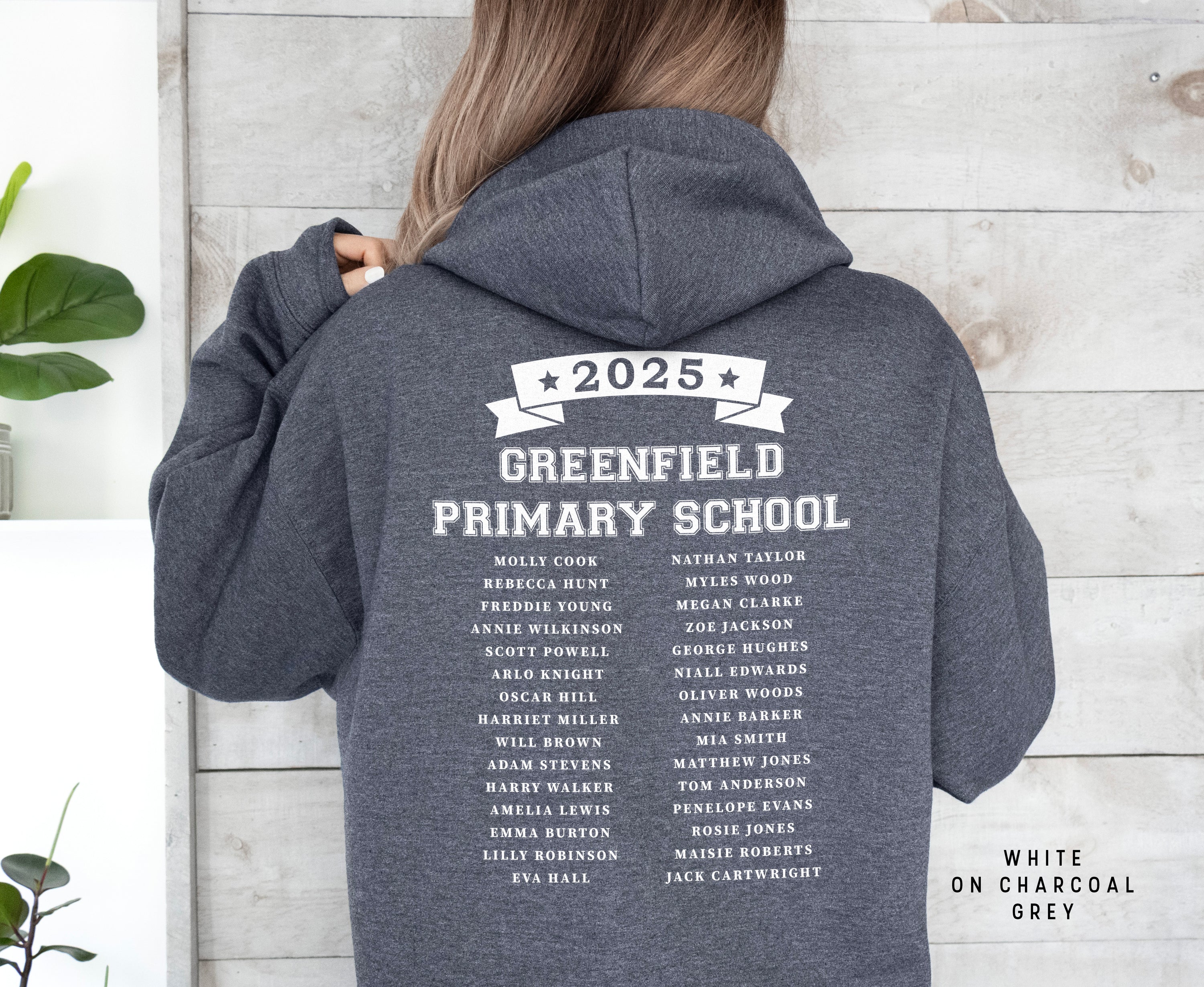 School Leavers Hoodie - Featuring School Name 2025 Style  E