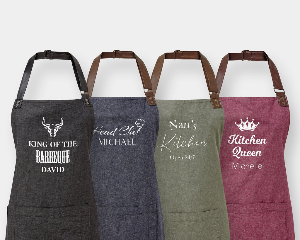Personalised Unisex Apron – Custom Text Vintage Style Cooking Gift
