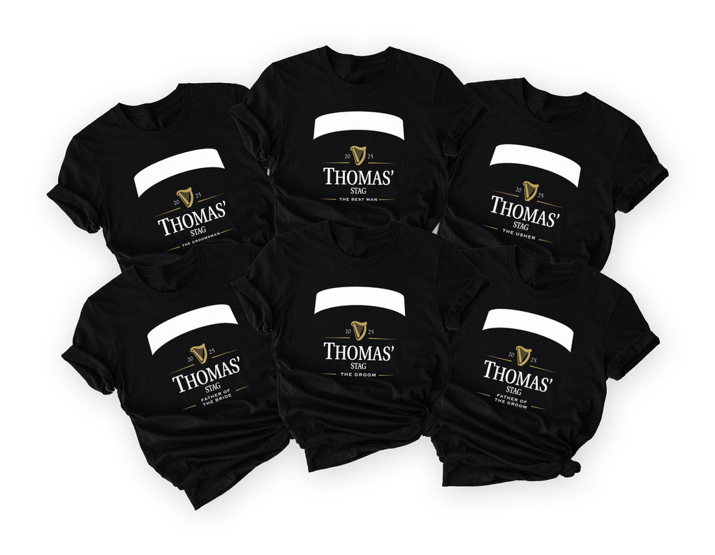 Personalised Stag Do T-Shirt  - stag weekend Party Beer theme