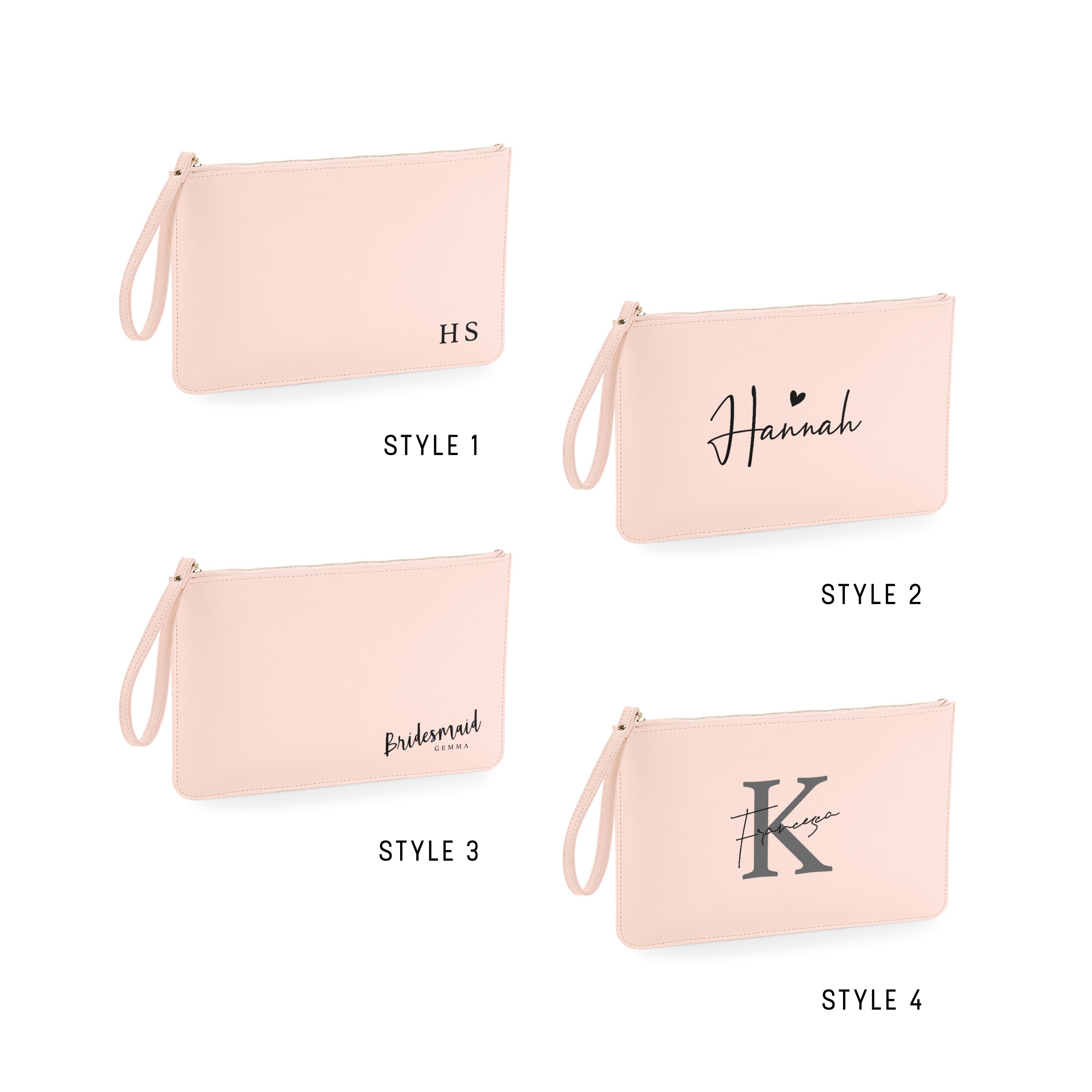 Personalised Clutch Bag – Custom Bridesmaid or Maid of Honour Gift | Monogram Pouch with Name or Initial