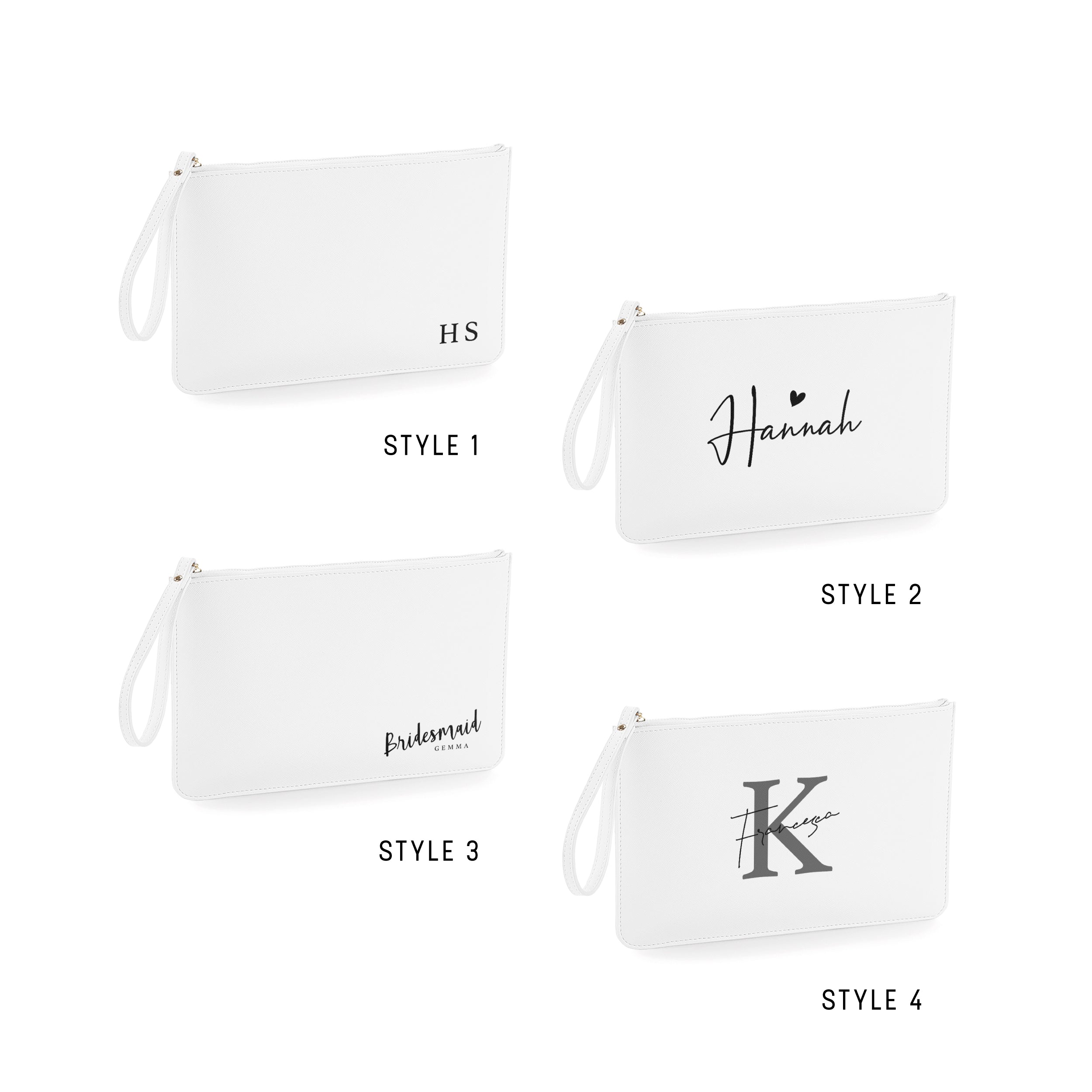Personalised Clutch Bag – Custom Bridesmaid or Maid of Honour Gift | Monogram Pouch with Name or Initial