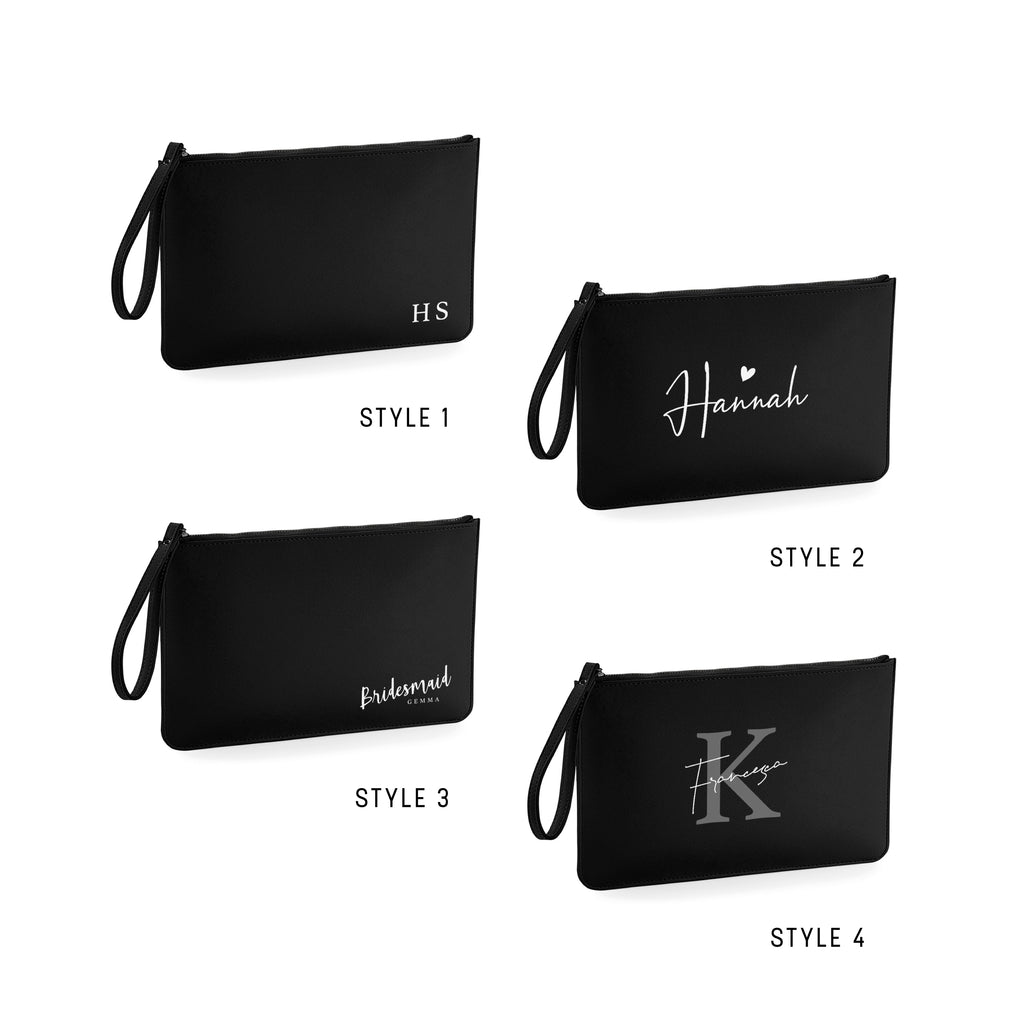 Personalised Clutch Bag – Custom Bridesmaid or Maid of Honour Gift | Monogram Pouch with Name or Initial