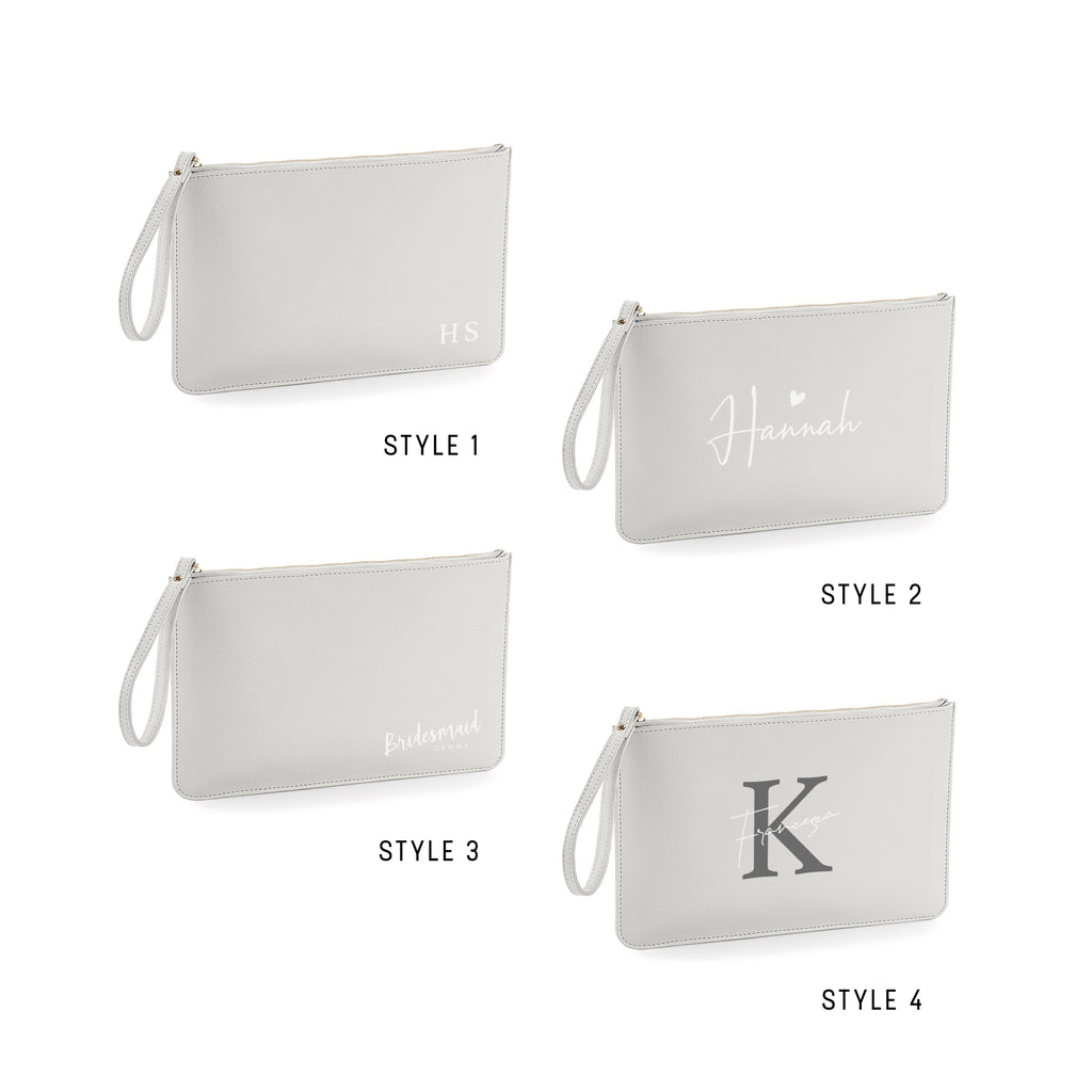 Personalised Clutch Bag – Custom Bridesmaid or Maid of Honour Gift | Monogram Pouch with Name or Initial