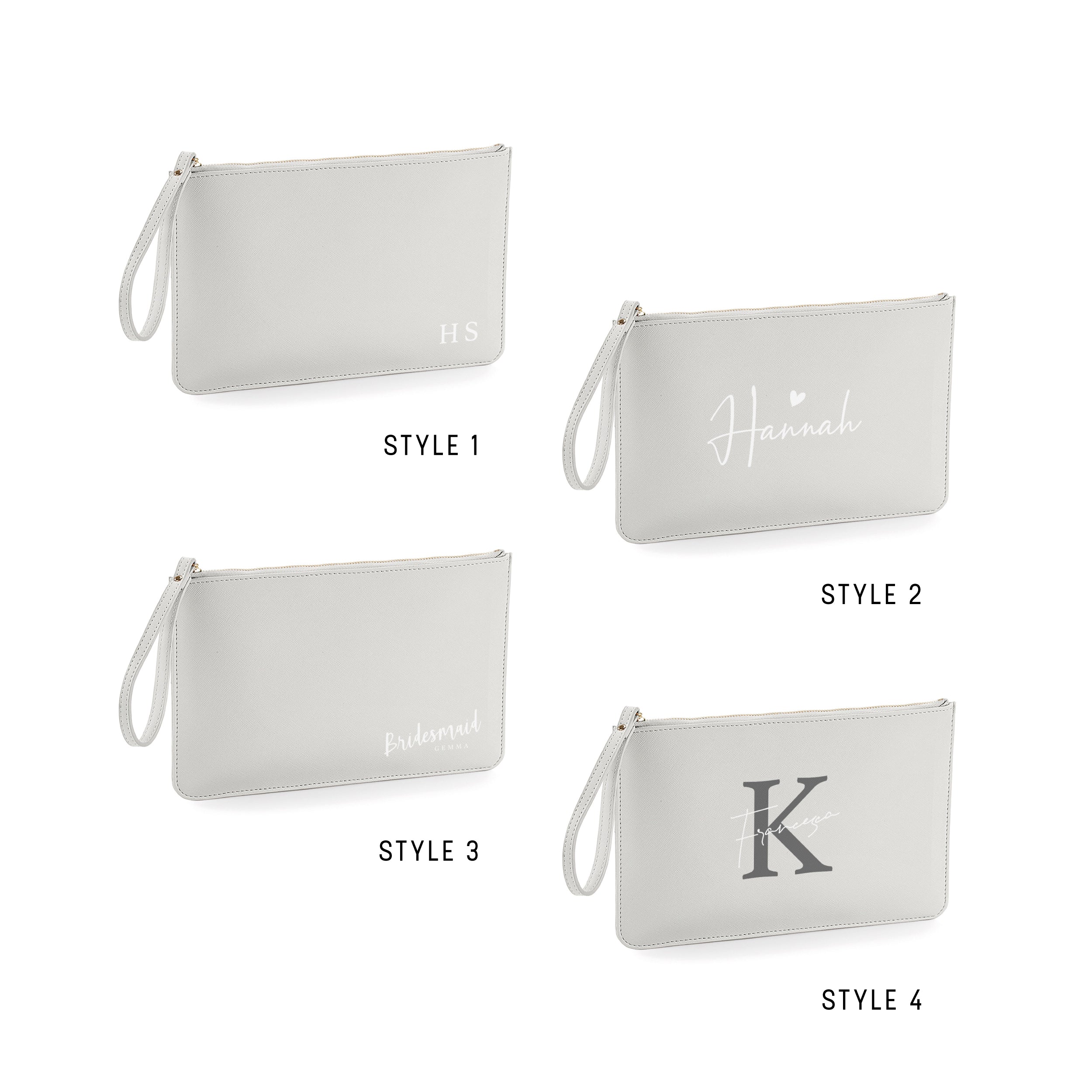 Personalised Clutch Bag – Custom Bridesmaid or Maid of Honour Gift | Monogram Pouch with Name or Initial