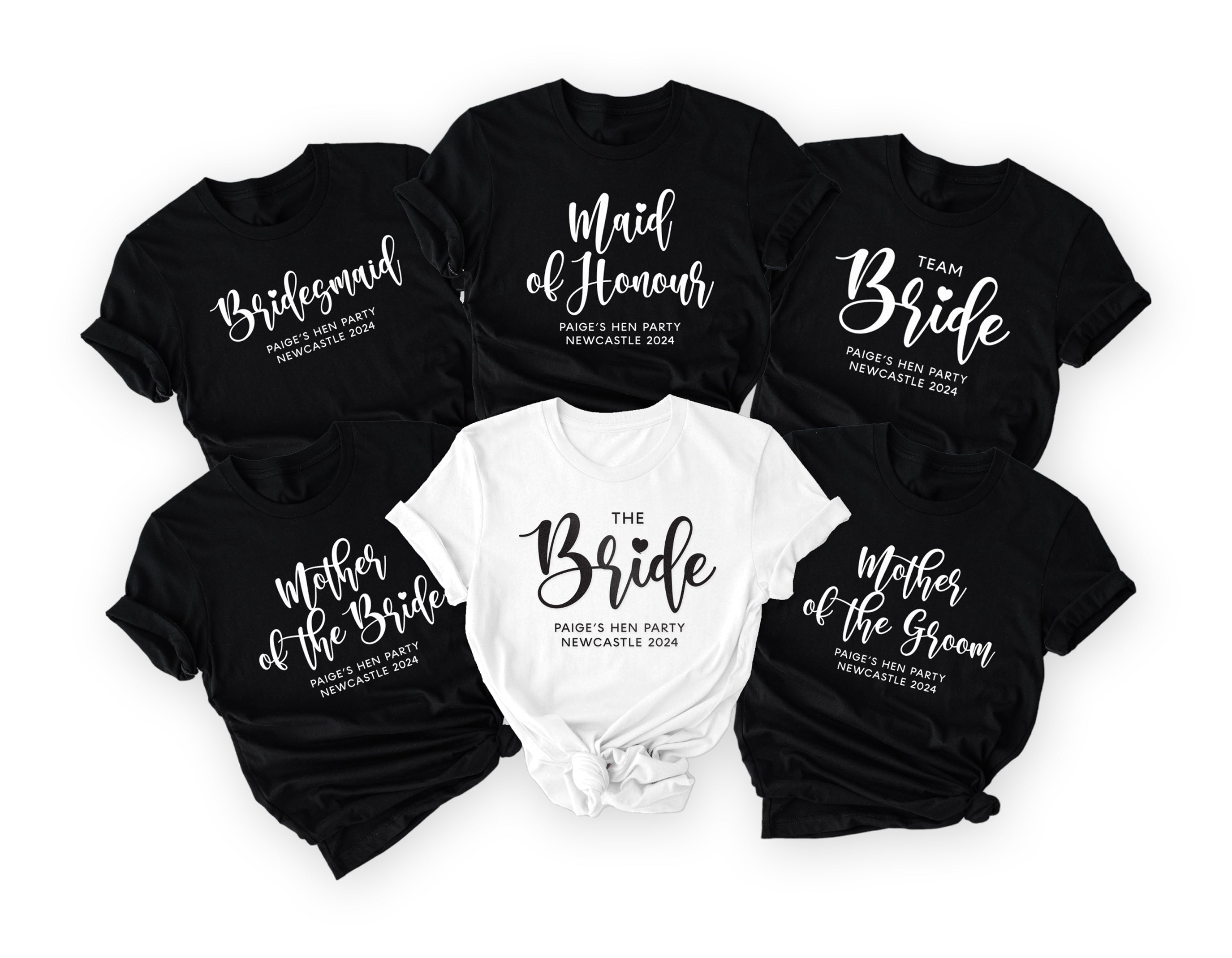 Personalised Hen Party T-Shirts – Team Bride & Bride Squad Custom Tops