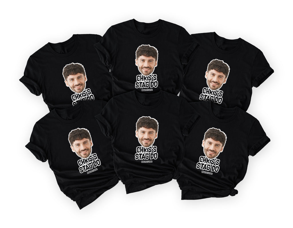 Personalised Stag Do T-Shirt with Groom’s Face | Custom Funny Stag Party Shirt