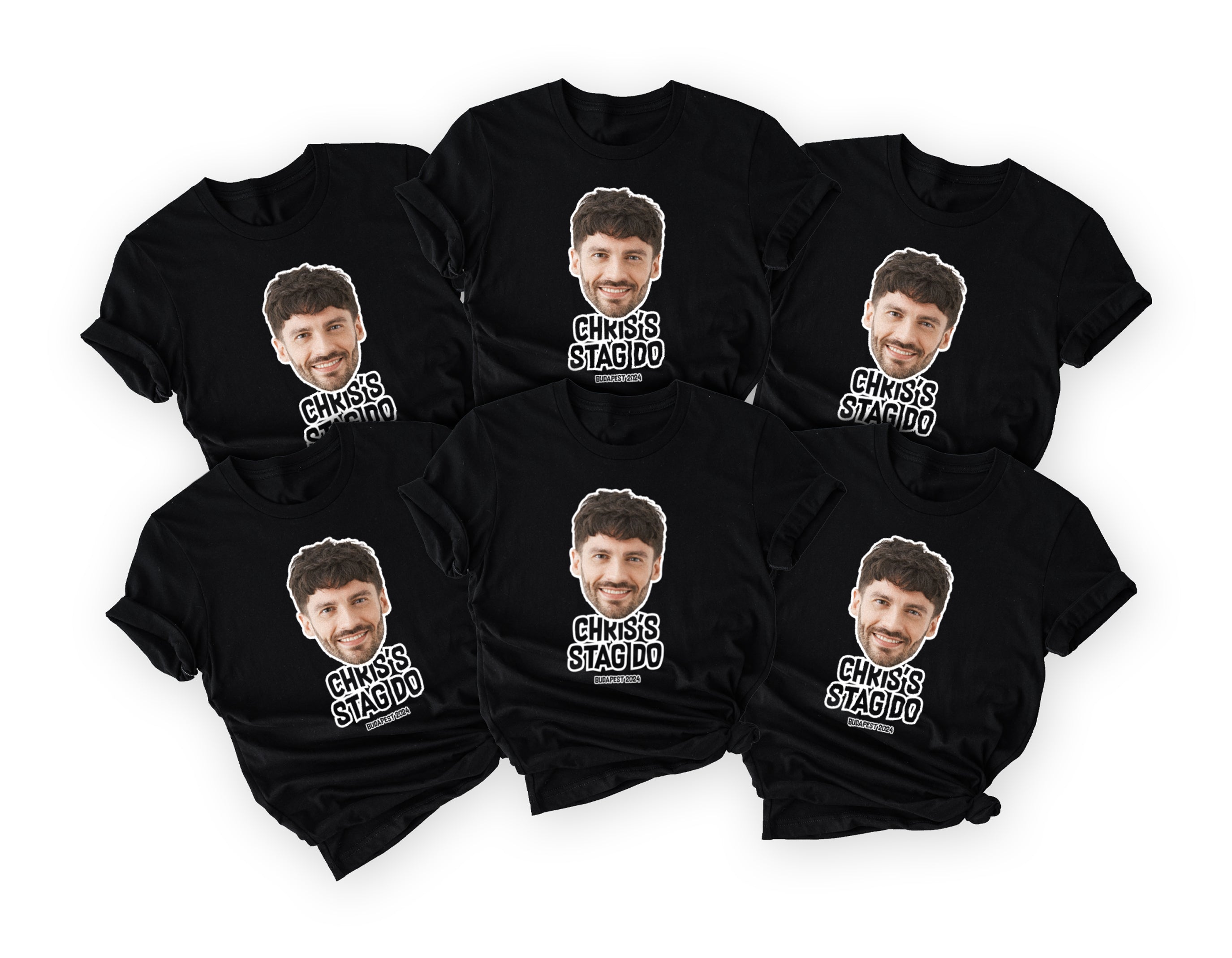 Personalised Stag Do T-Shirt with Groom’s Face | Custom Funny Stag Party Shirt