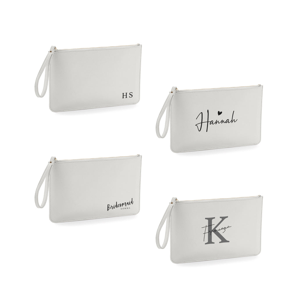 Personalised Clutch Bag – Custom Bridesmaid or Maid of Honour Gift | Monogram Pouch with Name or Initial