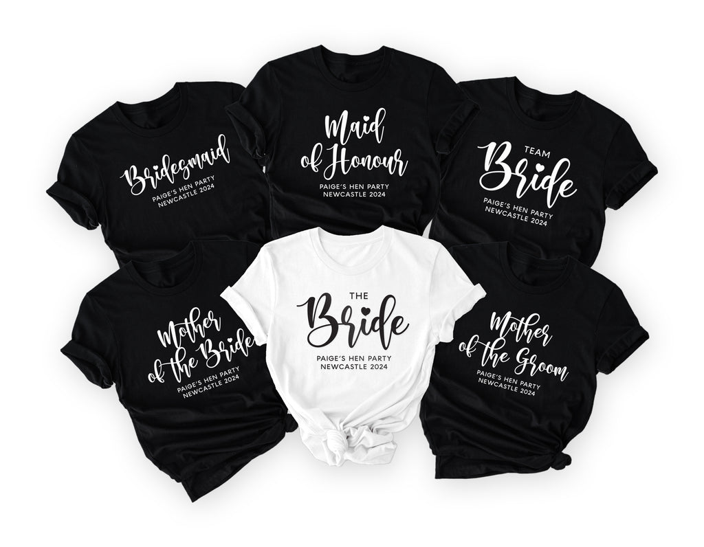 Customised Bridal Party T-Shirts –Matching Bride Squad Tee