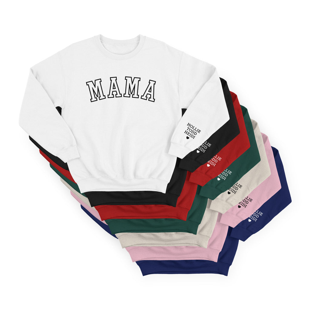 Old School Mama Jumper – Personalised Sleeve with Kids’ Names