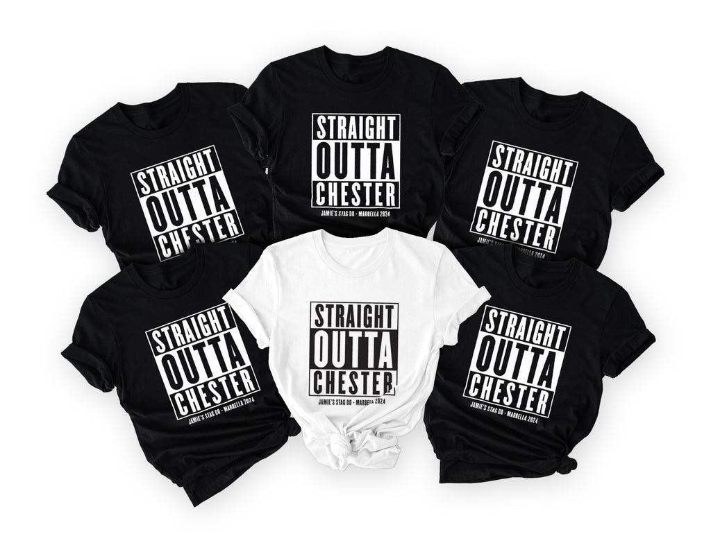 Custom “Straight Outta” Stag Party T-Shirt