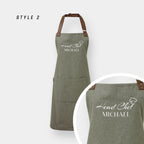 Personalised Unisex Apron – Custom Text Vintage Style Cooking Gift
