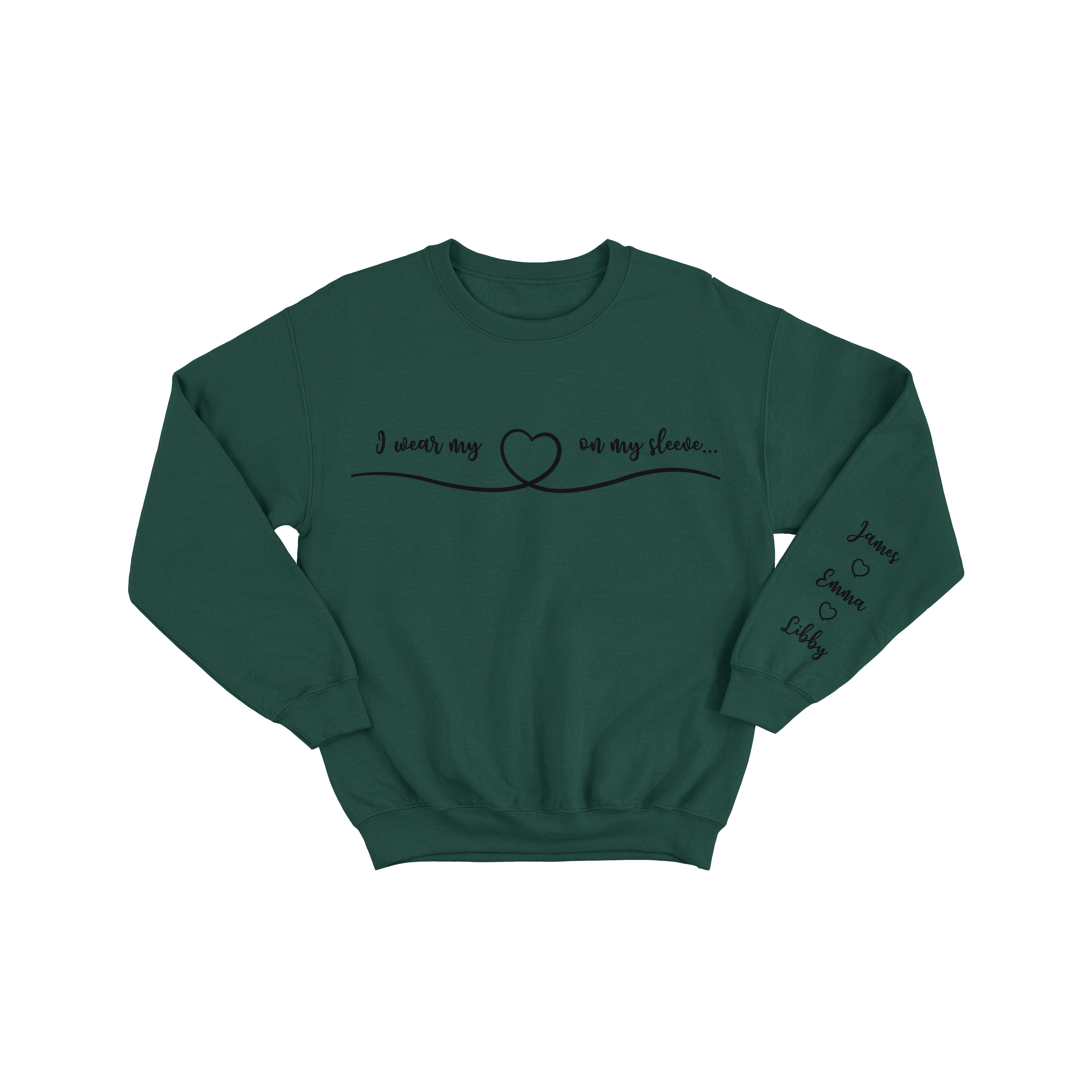 Personalised Mother Crewneck Sweatshirt with Kids Name On Sleeve Jumper