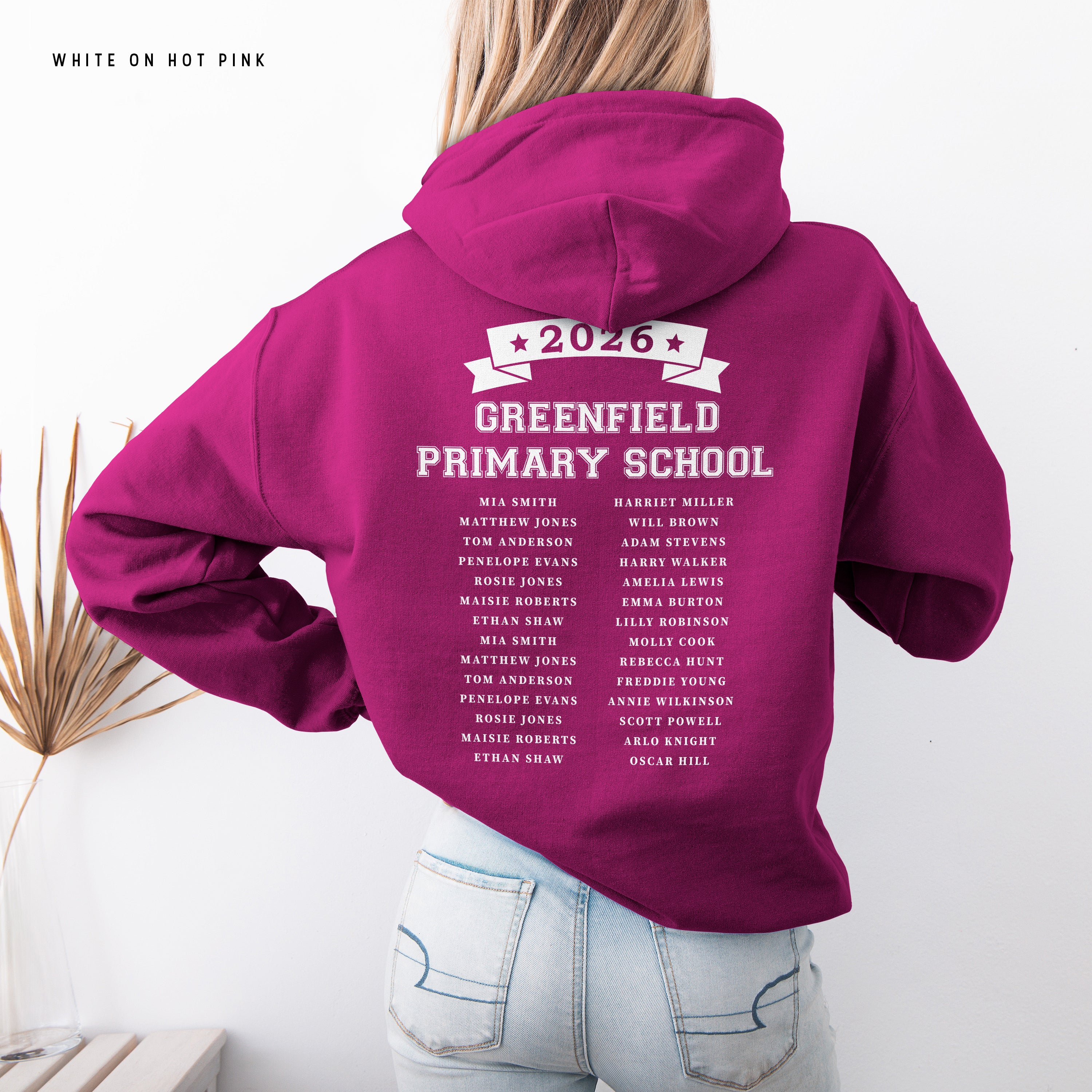 School Leavers Hoodie - Featuring School Name 2026 Style  E