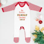 Personalised Matching Family Christmas Pyjamas – ‘Believe’ Candy Cane Design – PJs for Mum, Dad, Girls, Boys & Baby