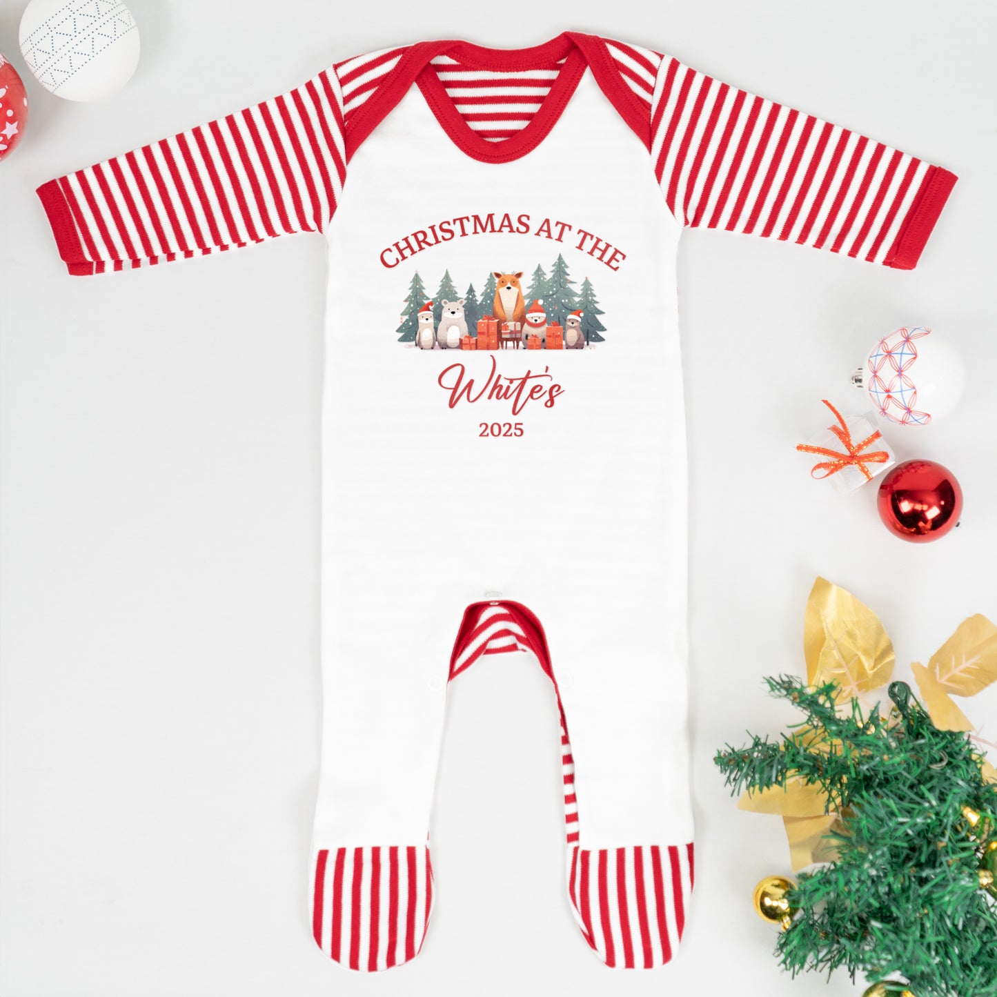 Personalised Matching Family Christmas Pyjamas –  Cute Animal Design