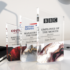 Personalised Acrylic Trophy – Custom Office or Sports Award with Glass Effect Finish