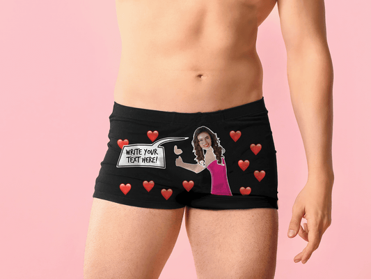 Personalised Photo Boxers for Him – Custom Face Underwear for Boyfriend or Husband | Valentine’s Day or Birthday Gift