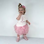 Personalised Birthday T-Shirt & Tutu Set - Pink Polka Dot Monogram Design