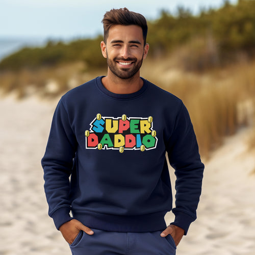 Super Daddio Sweatshirt – Personalised Father's Day Gift – Super Mario Inspired