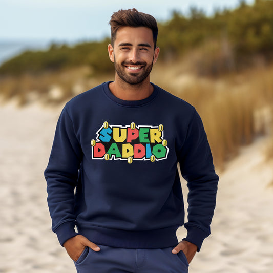 Super Daddio Sweatshirt – Personalised Father's Day Gift – Super Mario Inspired