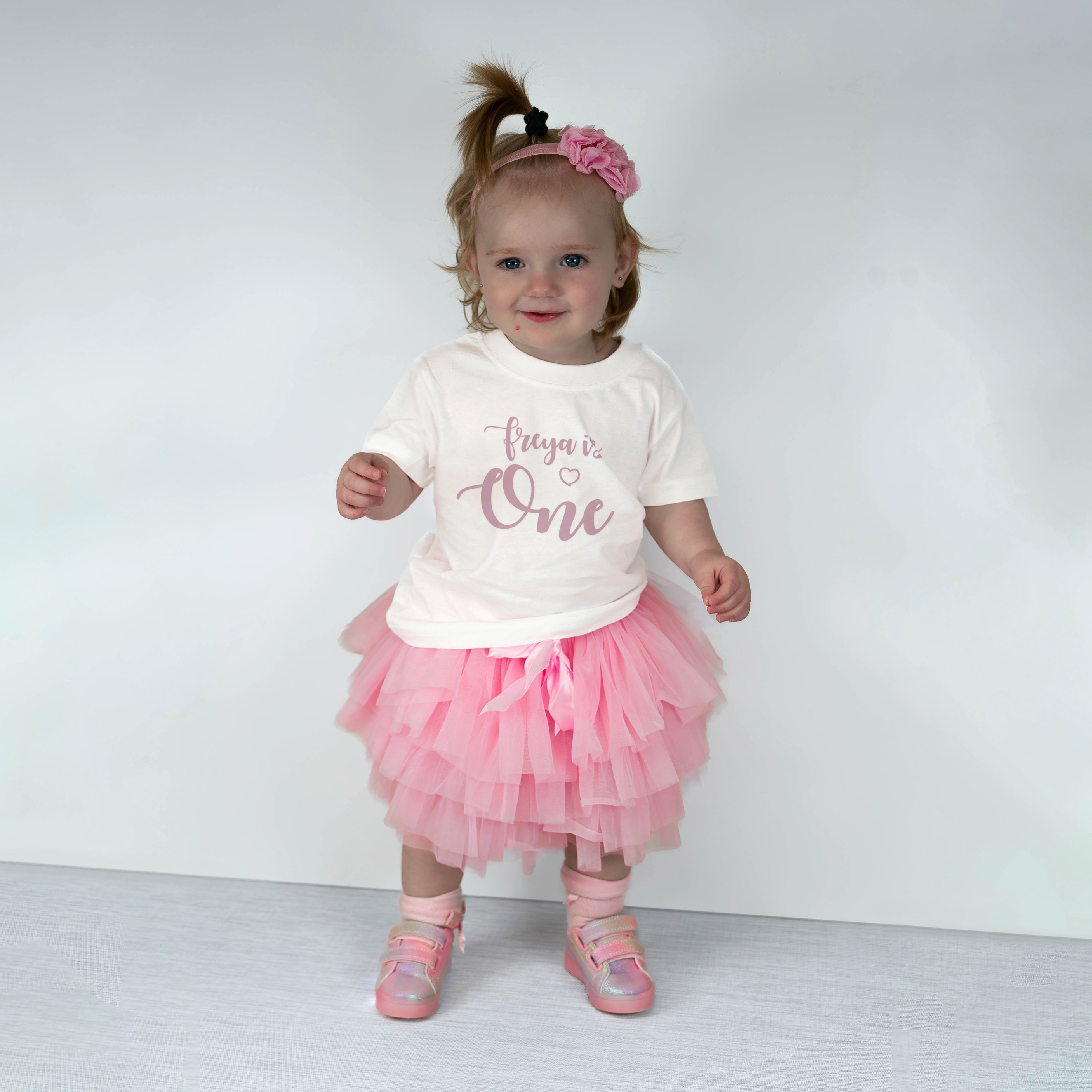 Personalised Birthday T-Shirt & Tutu Set – Heart Script Design