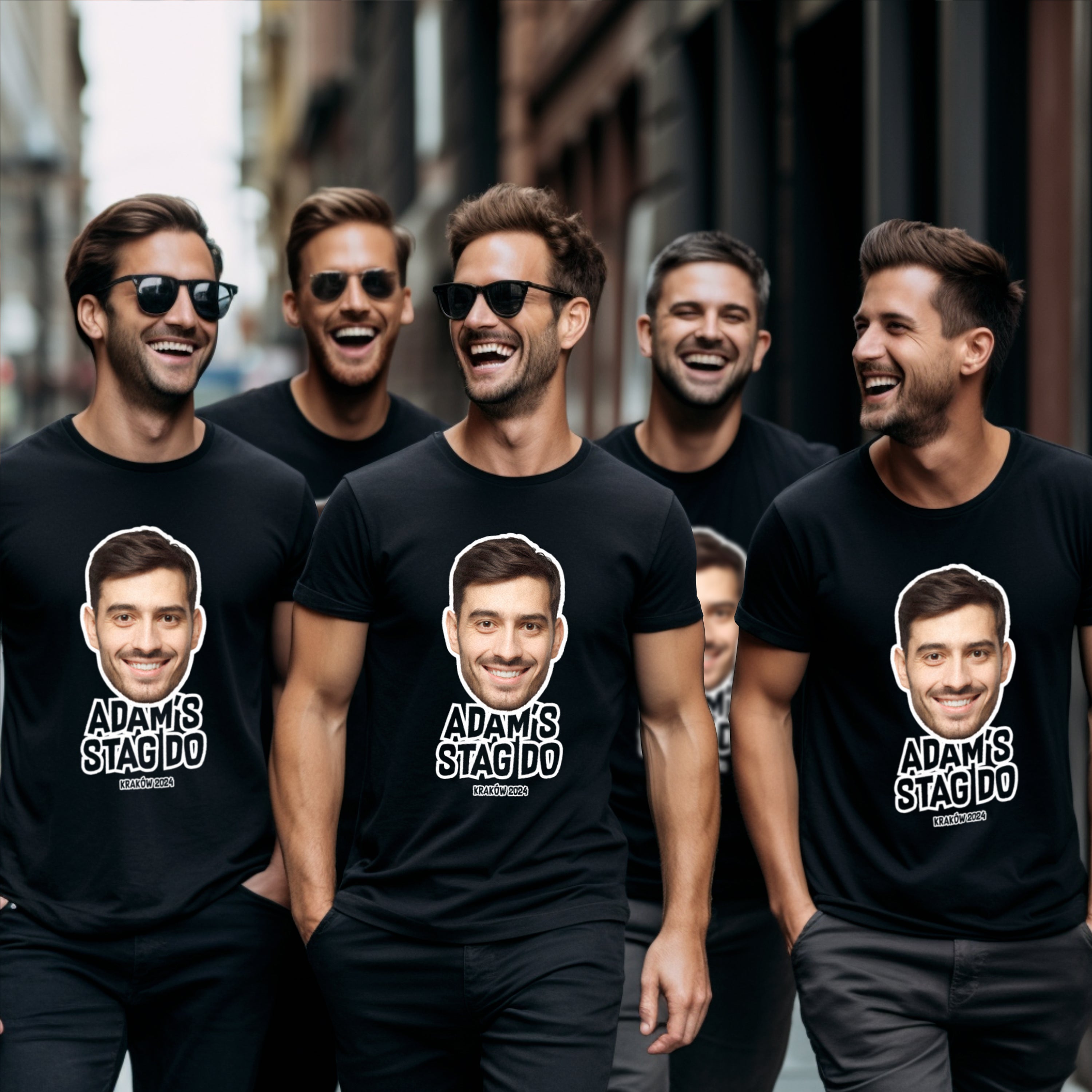 Personalised Stag Do T-Shirt with Groom’s Face | Custom Funny Stag Party Shirt