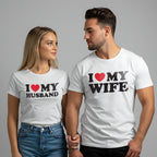 Personalised Couples Valentine’s Day T-Shirts - I Love My Husband/Wife Shirt