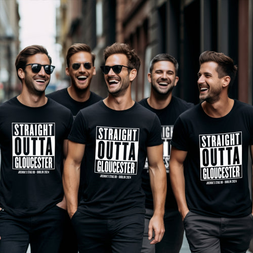 Custom “Straight Outta” Stag Party T-Shirt