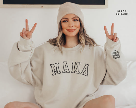 Old School Mama Jumper – Personalised Sleeve with Kids’ Names