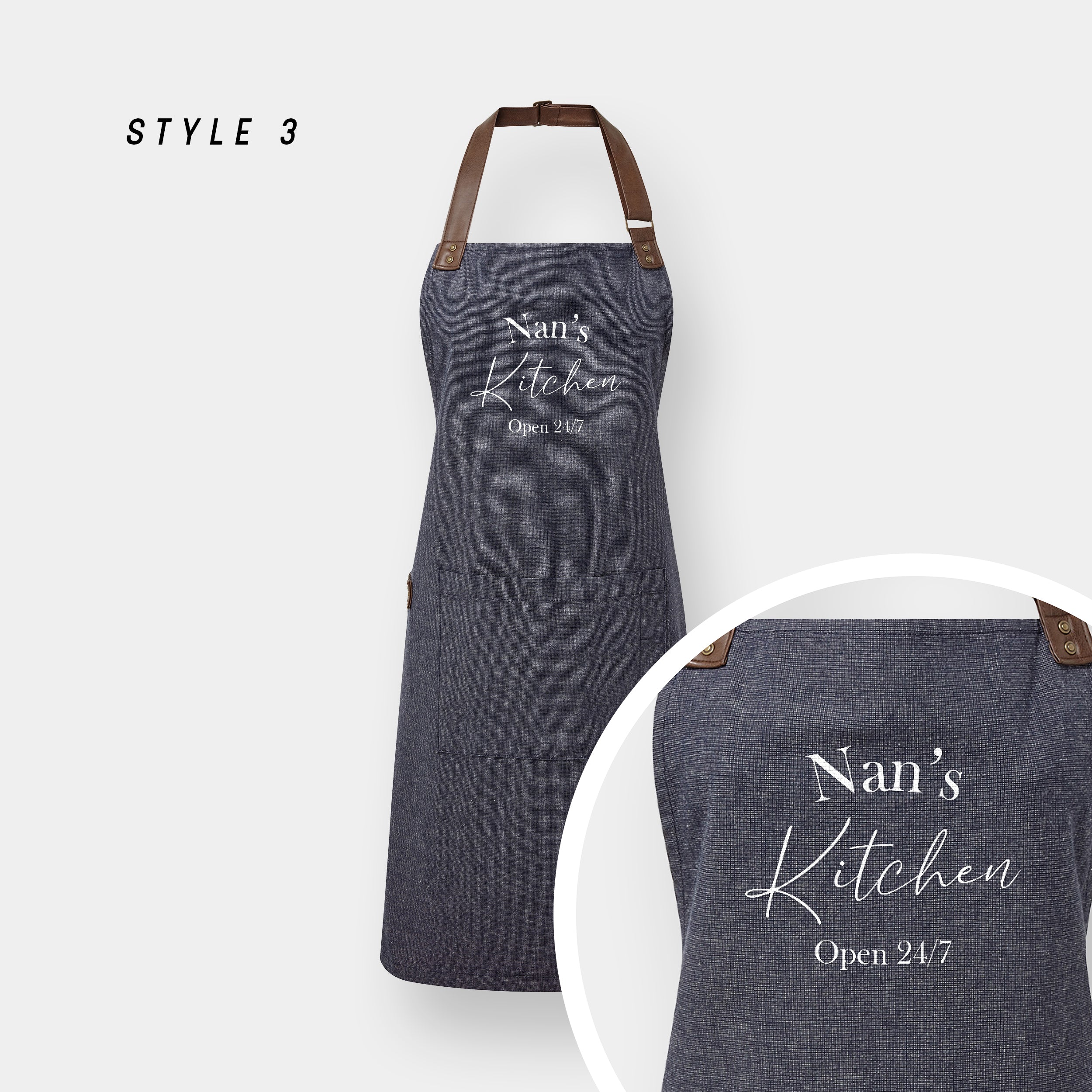 Personalised Unisex Apron – Custom Text Vintage Style Cooking Gift