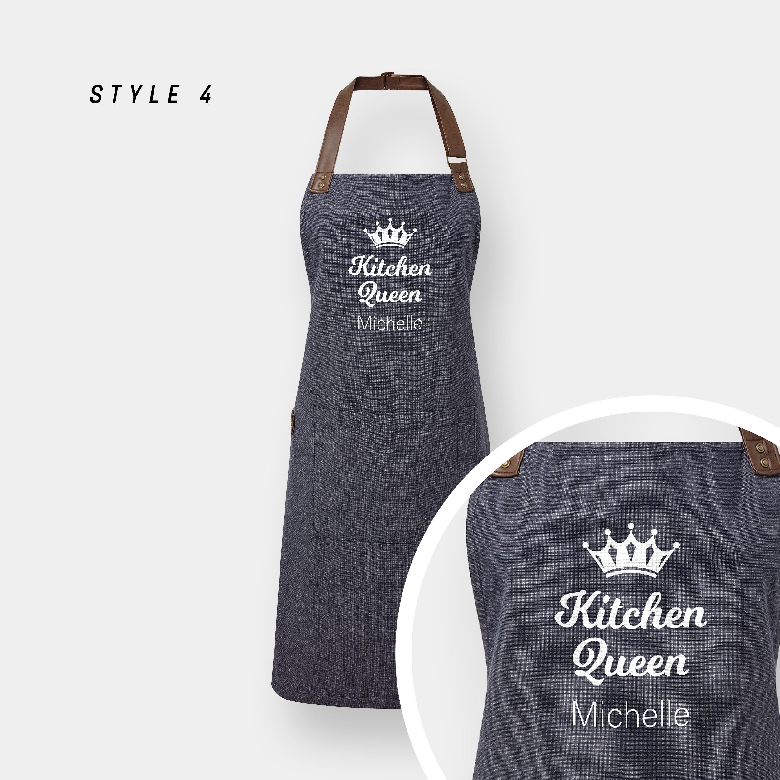 Personalised Unisex Apron – Custom Text Vintage Style Cooking Gift