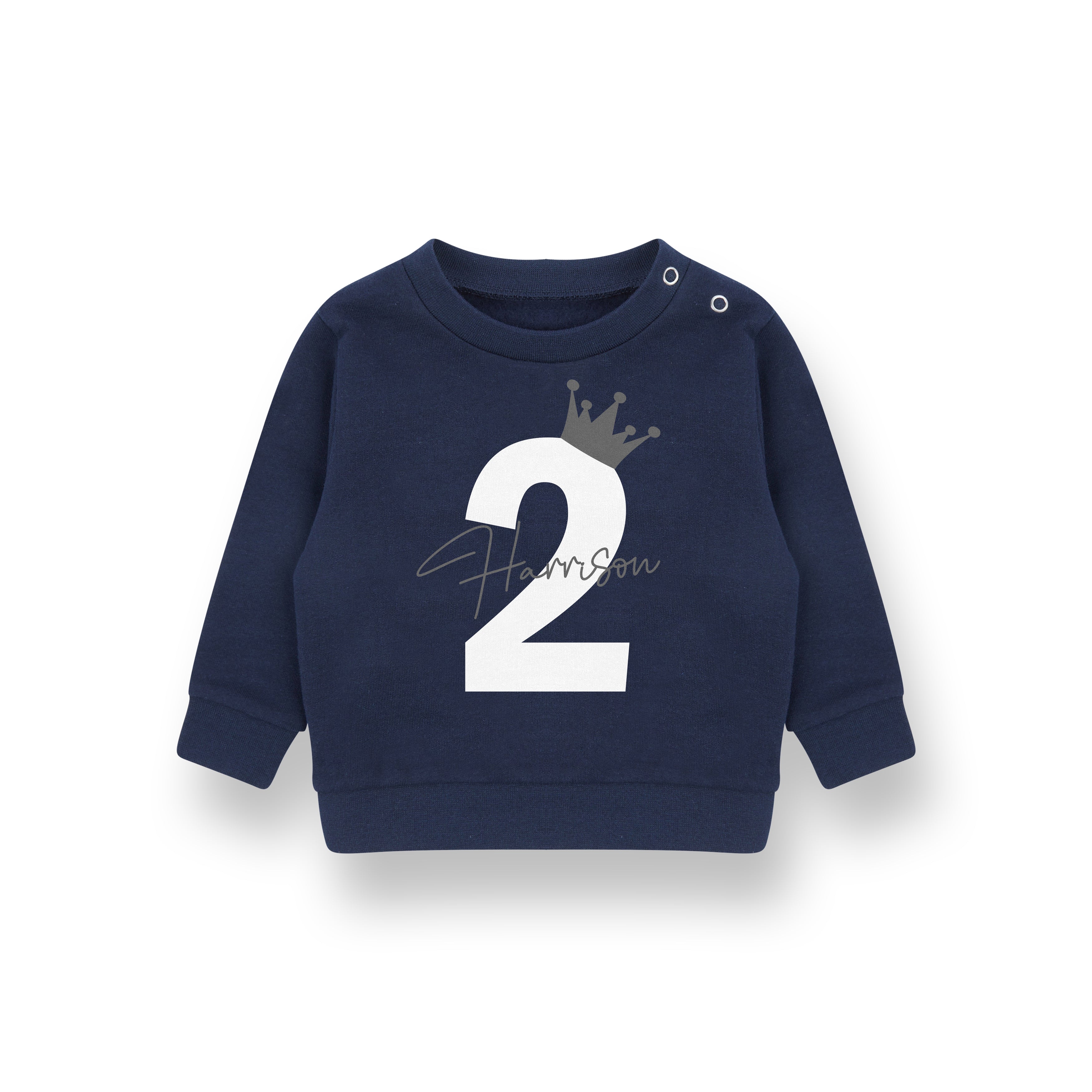 Personalised Birthday Name & Age Kids Sweatshirt – Custom Jumper for Baby, Toddler & Child