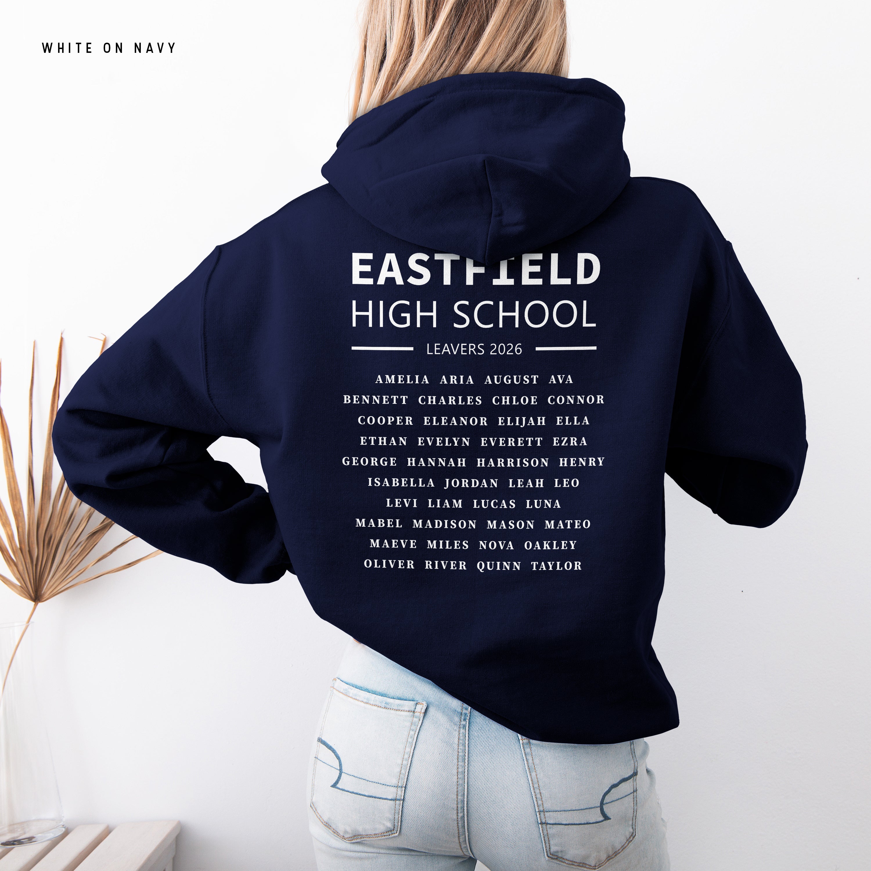 School Leavers Hoodie - Featuring School Name, Leavers 2026 Style C