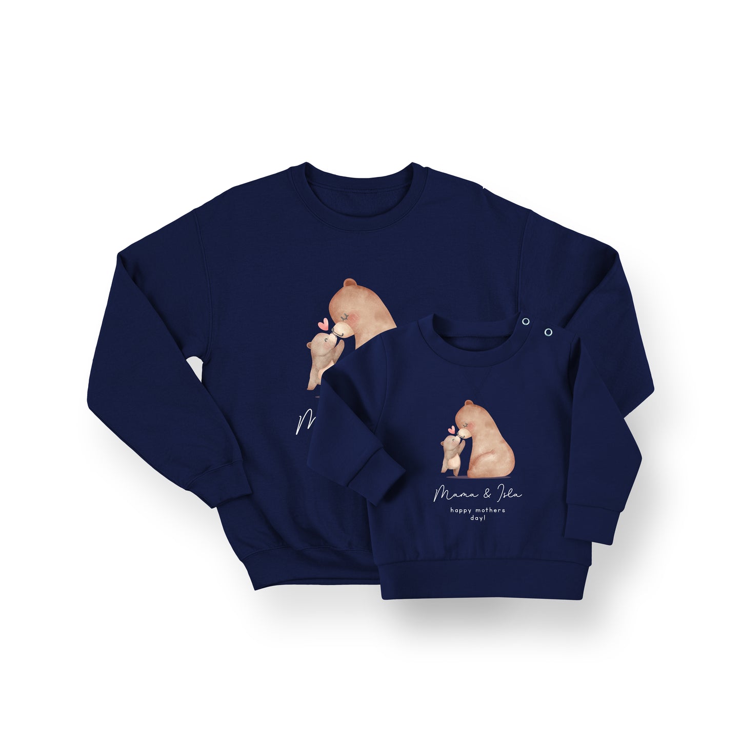 Personalised Mama and Cub Bear Jumper Set – Mum and Child Matching Sweatshirts
