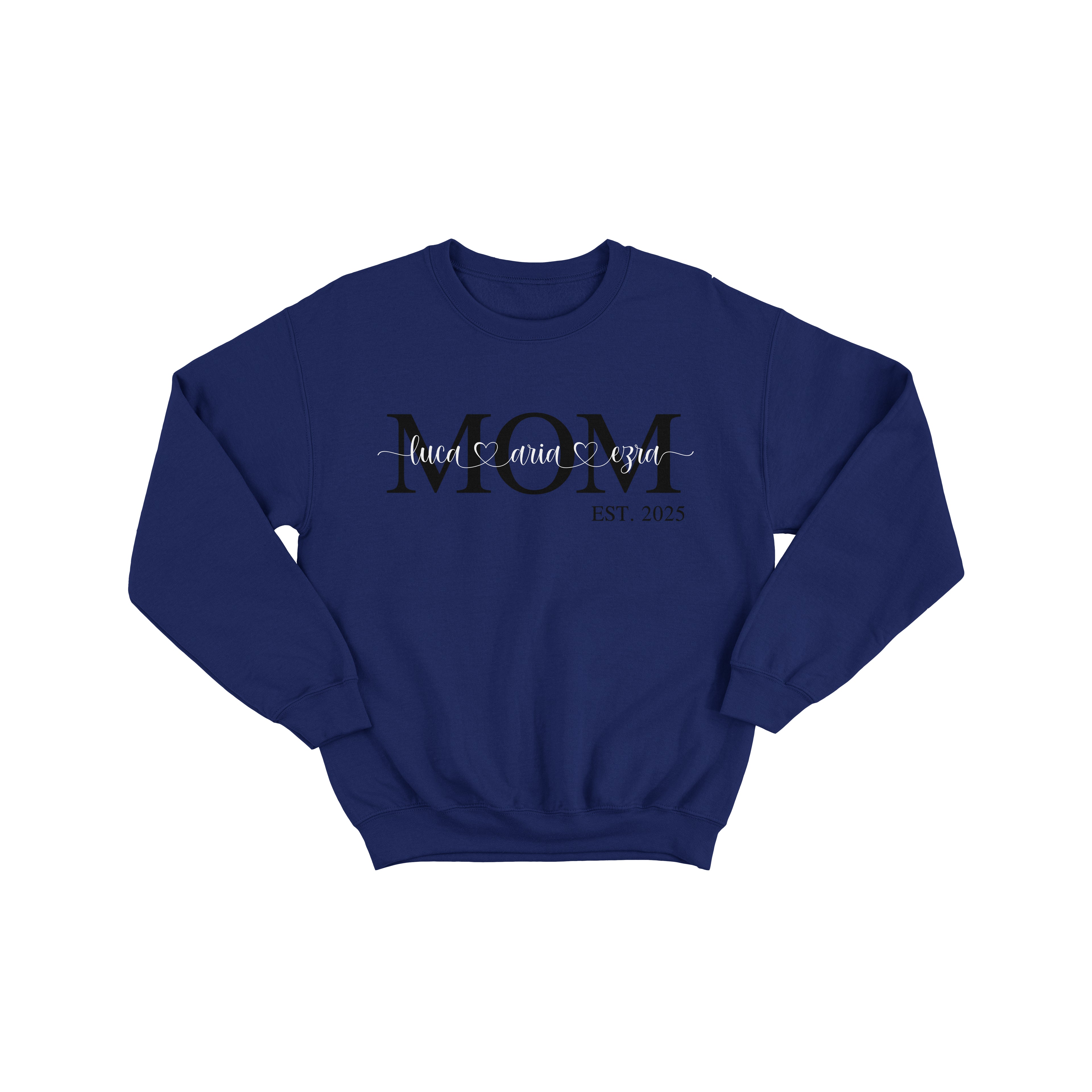Mum Monogram Sweatshirt with  Kids Name On Sleeve and Chest