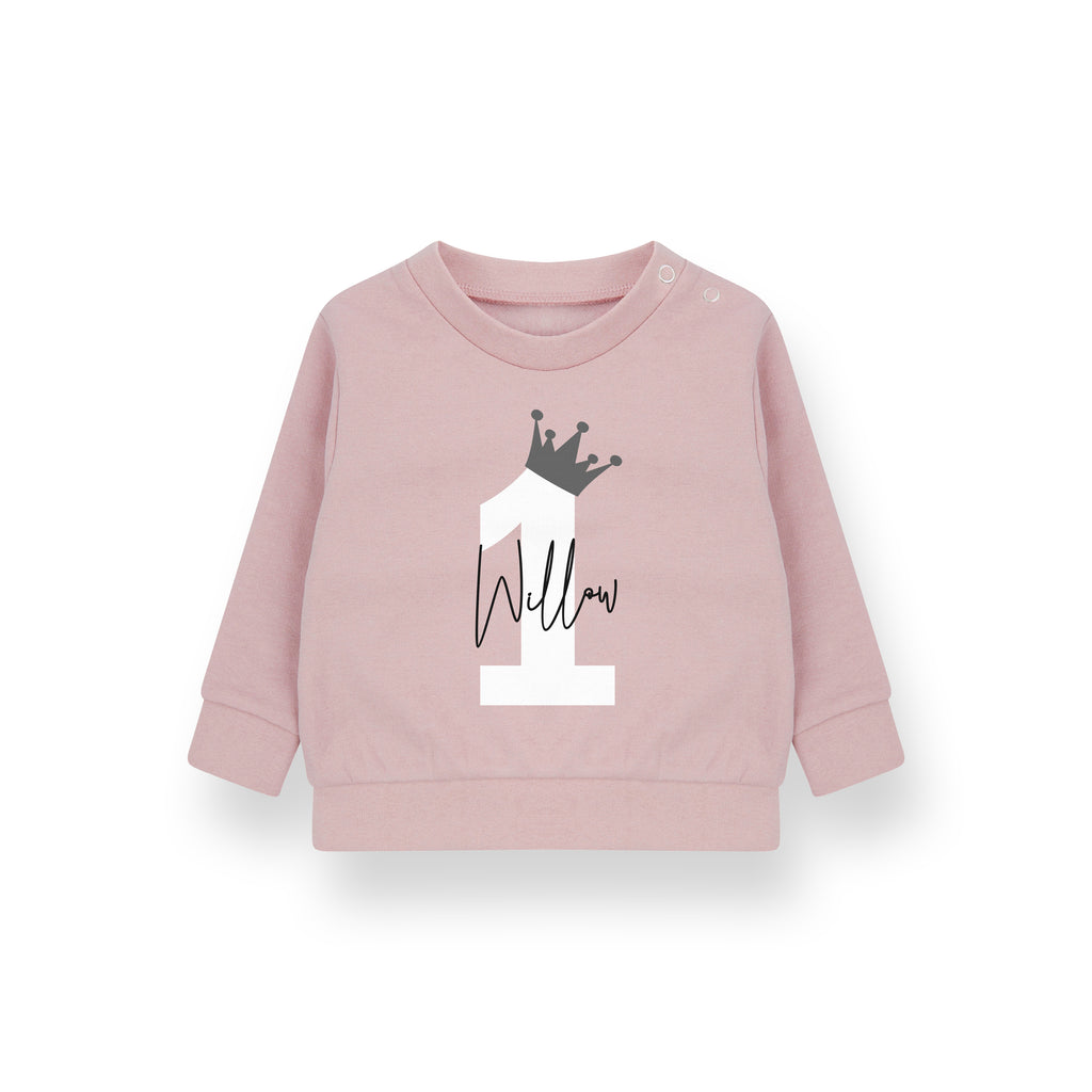 Personalised Birthday Name & Age Kids Sweatshirt – Custom Jumper for Baby, Toddler & Child