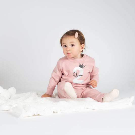 Personalised Birthday Name & Age Kids Sweatshirt – Custom Jumper for Baby, Toddler & Child