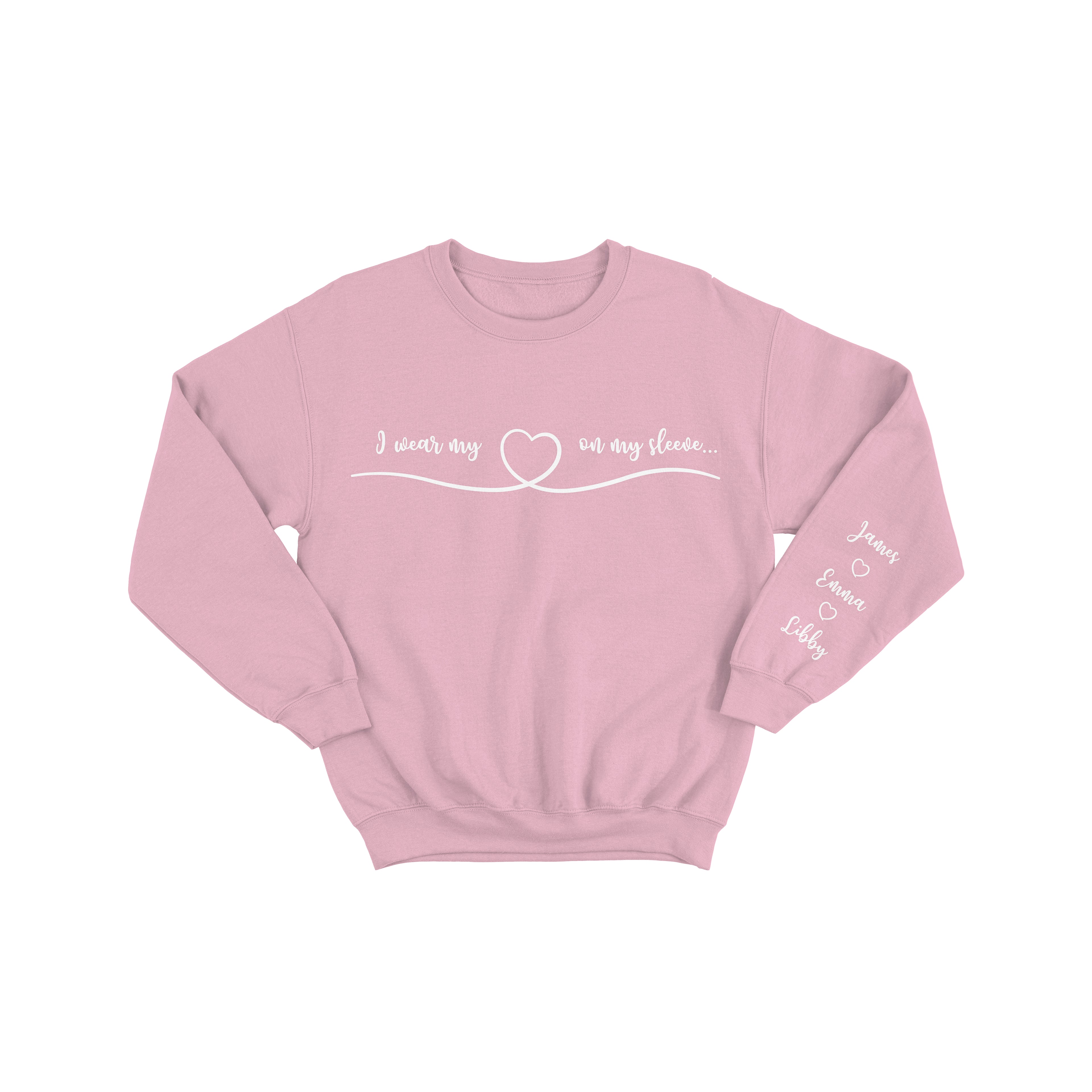 Personalised Mother Crewneck Sweatshirt with Kids Name On Sleeve Jumper
