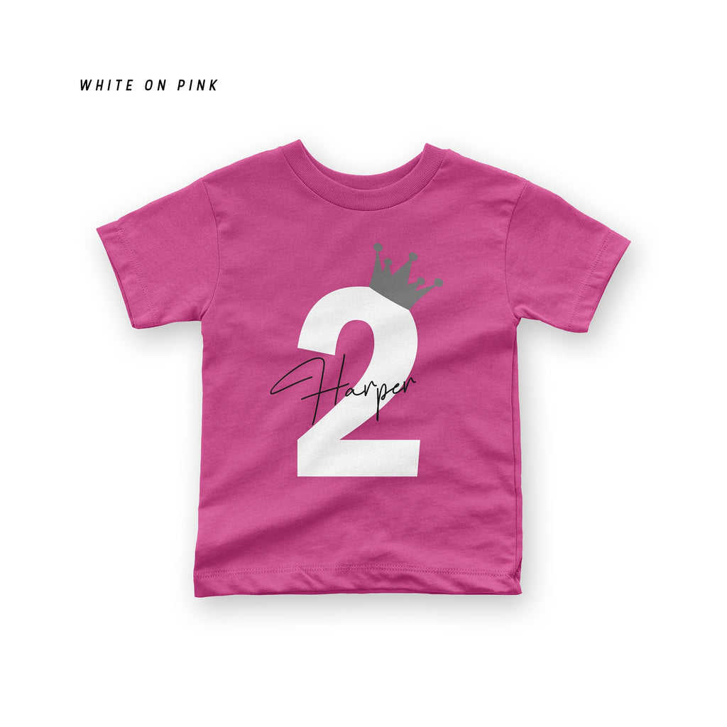 Personalised Birthday Name & Age Kids T-Shirt – Custom Tee for Baby, Toddler & Child