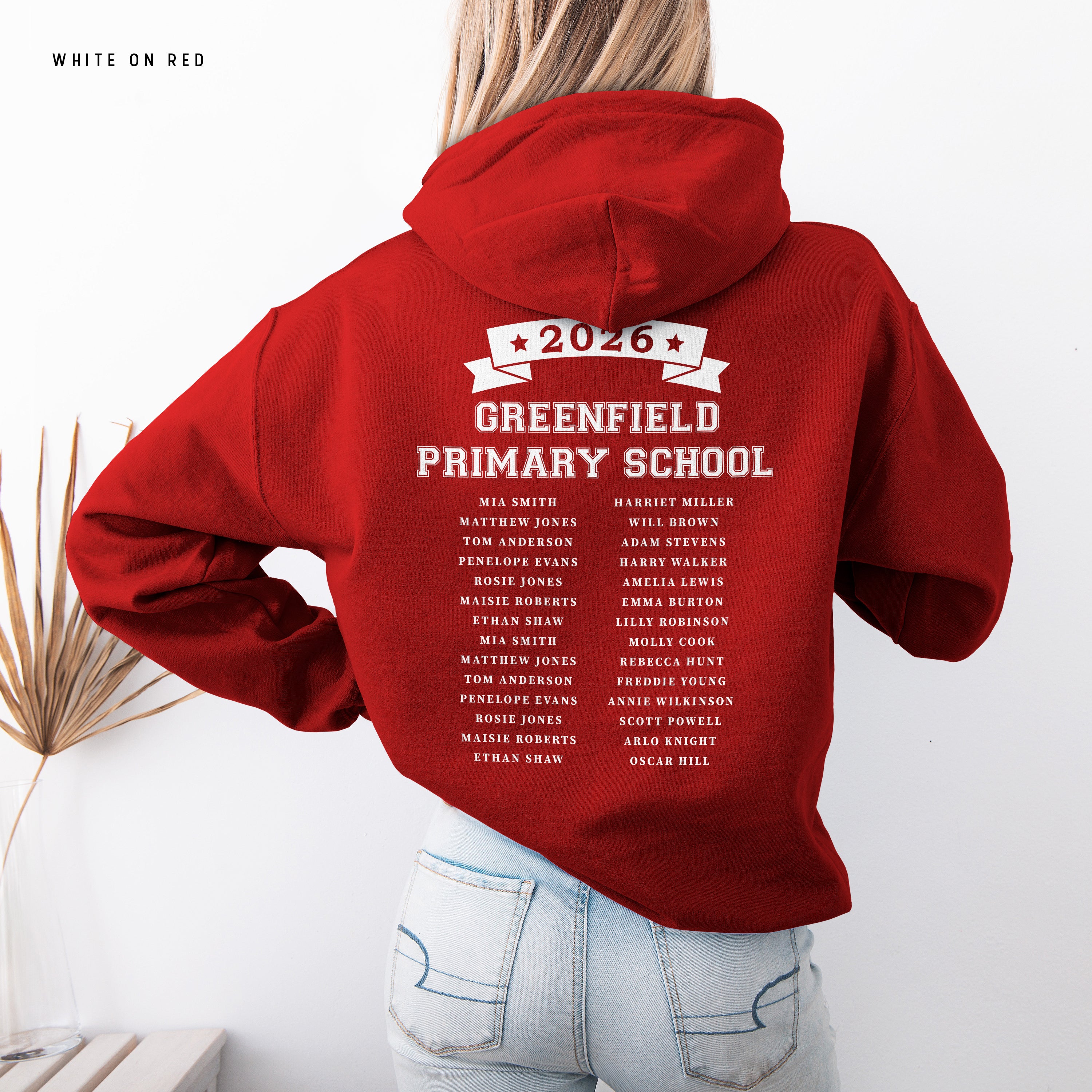 School Leavers Hoodie - Featuring School Name 2026 Style  E