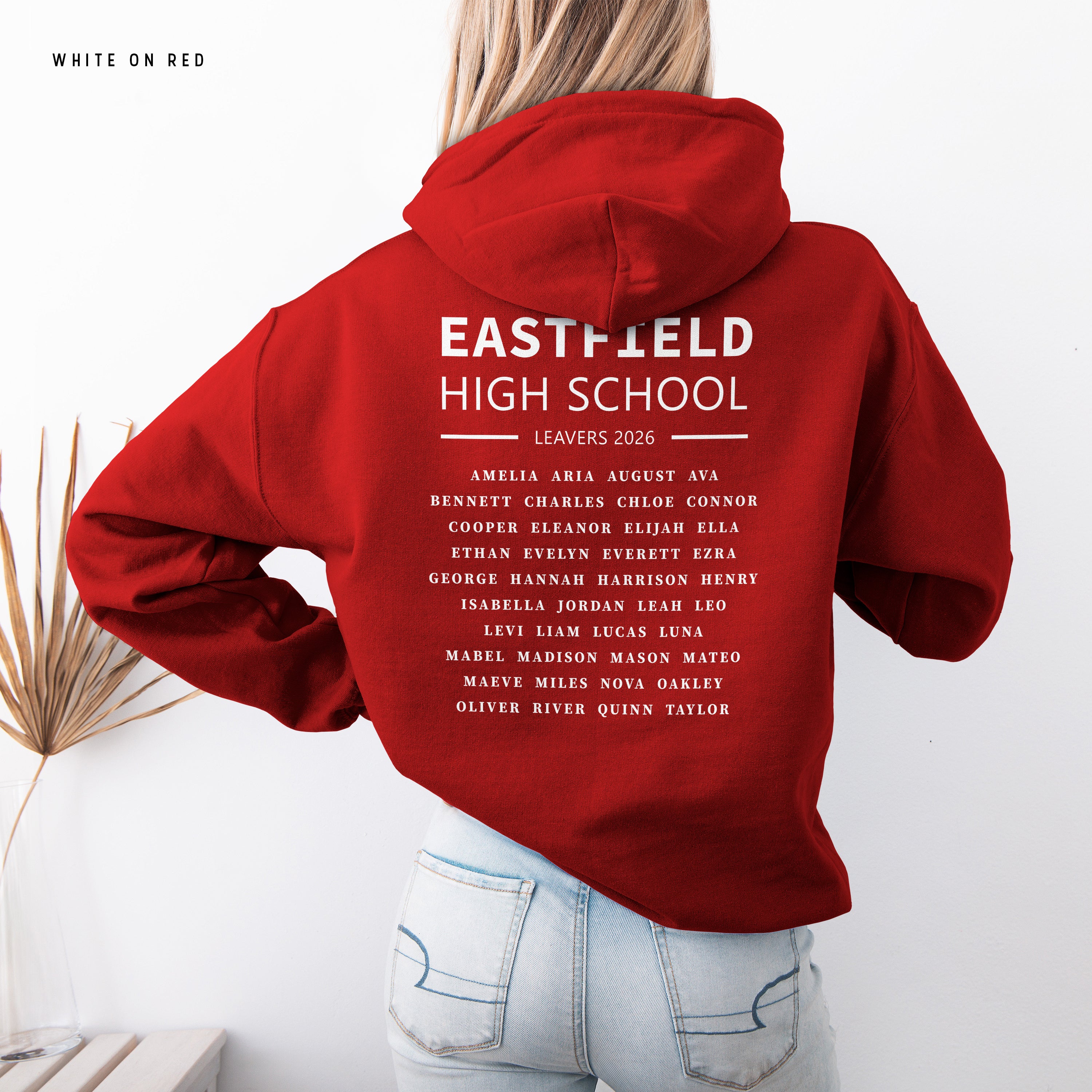 School Leavers Hoodie - Featuring School Name, Leavers 2026 Style C