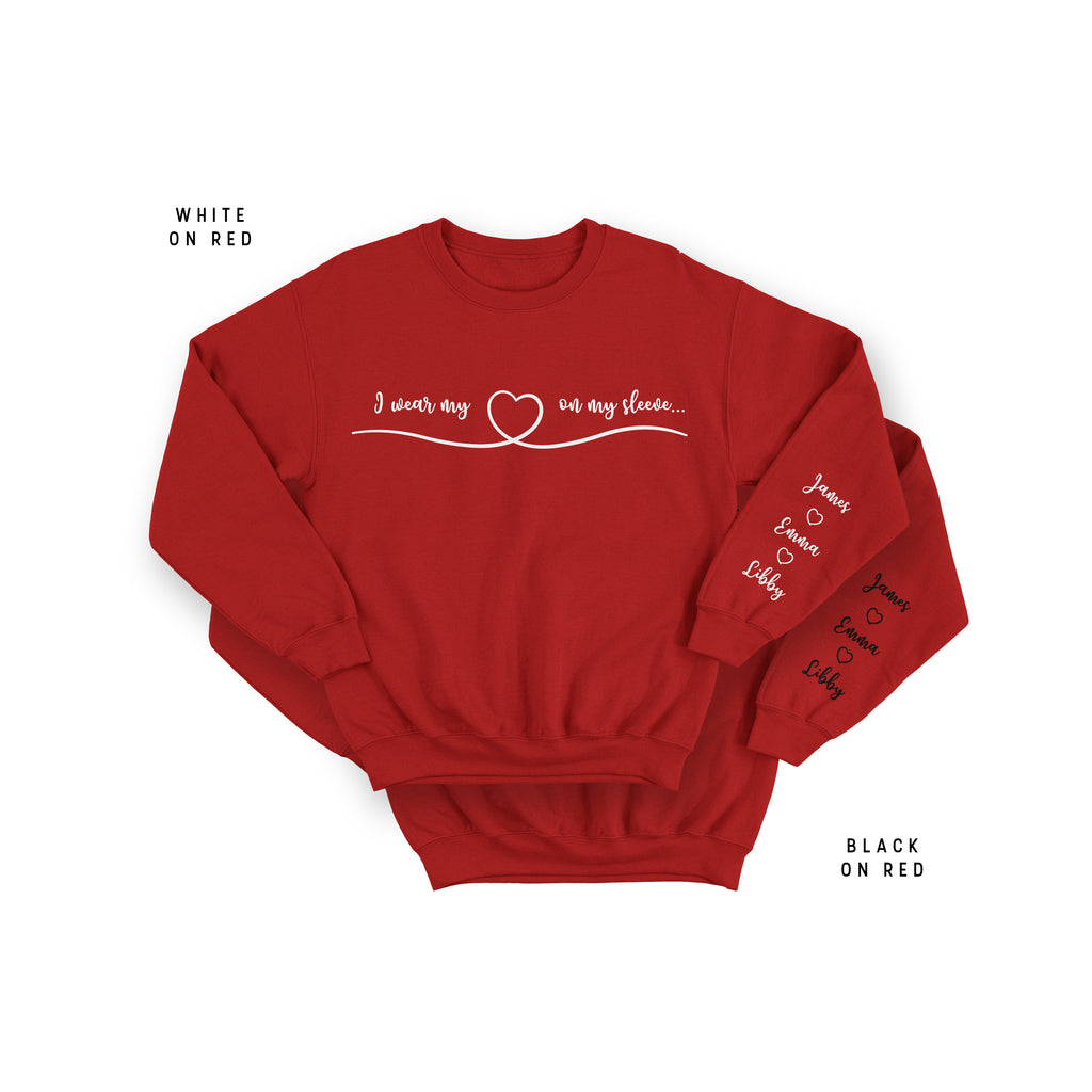 Personalised Mother Crewneck Sweatshirt with Kids Name On Sleeve Jumper